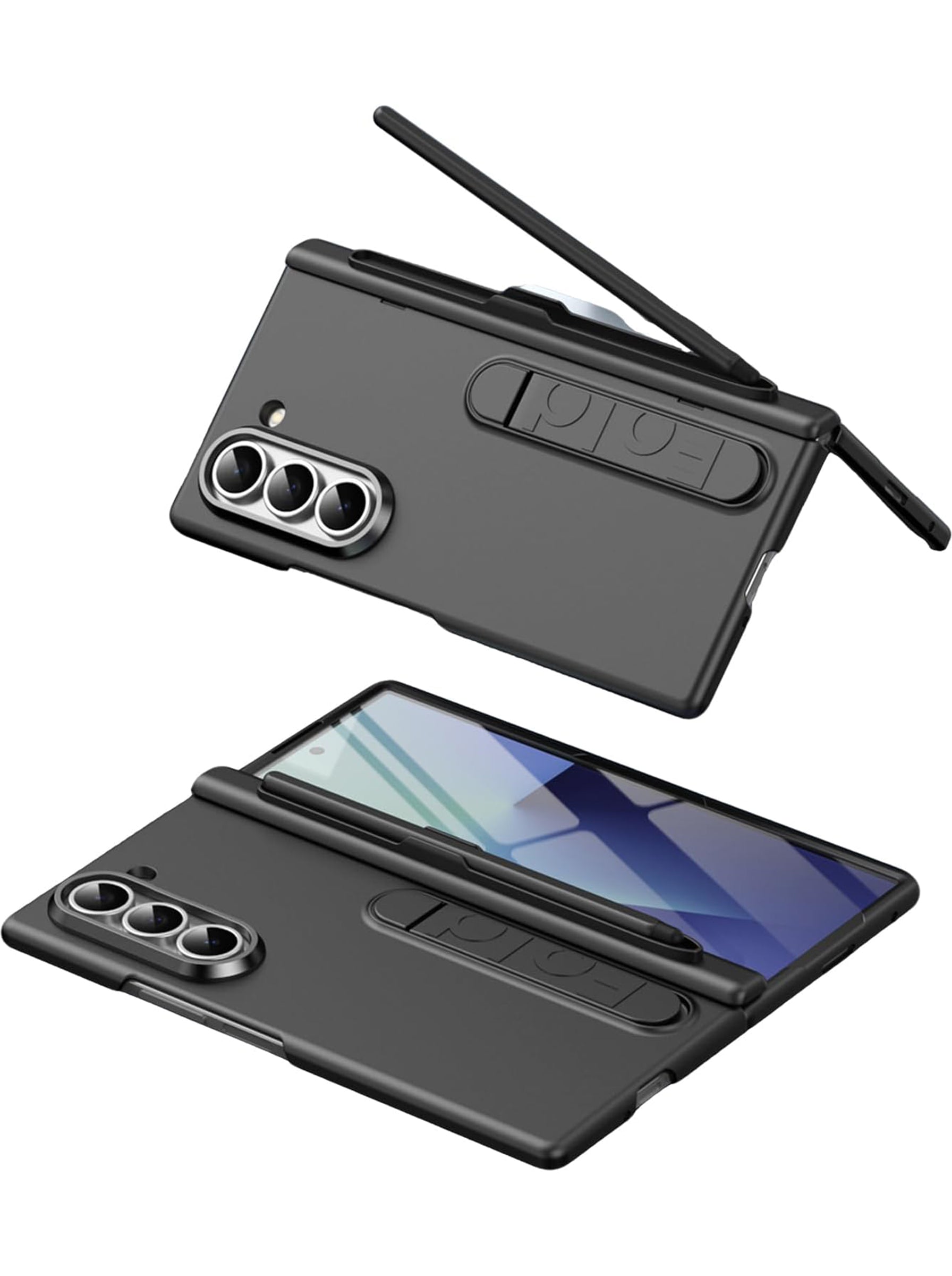 Samsung Galaxy Z Fold 6 Case | Full Body Protection | Screen Protector | Hinge Protection | Kickstand | Stylus | Grey