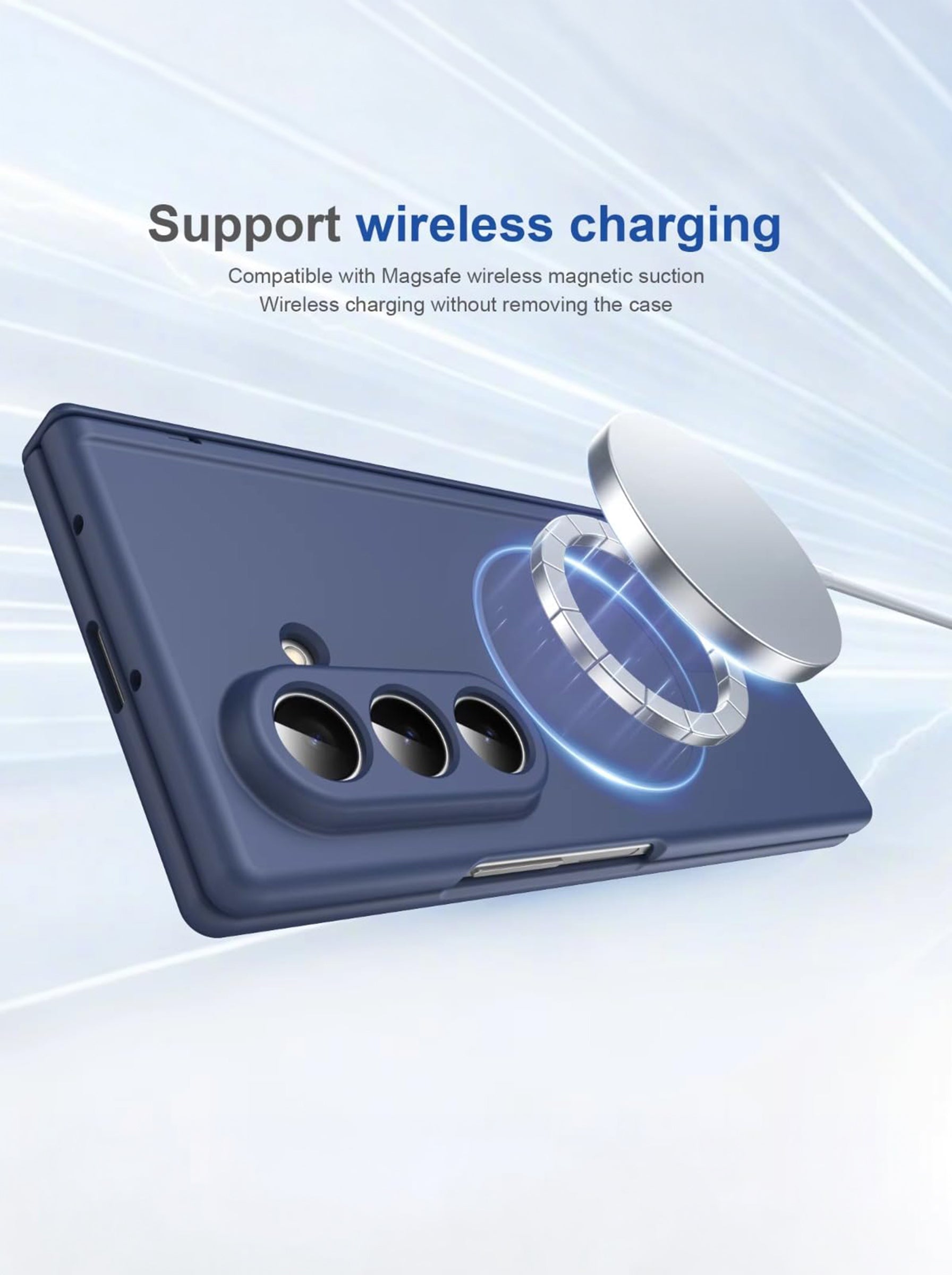 Samsung Z Fold 7 Case with Tempered Glass | Hinge | Magnetic Support | Slim Back