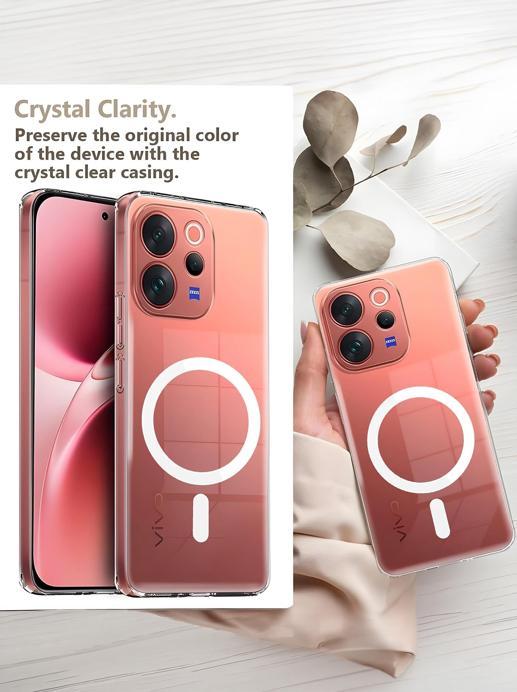 Vivo V70 ELITE 5G Clear Hard PC Case | Anti-Yellow | MagSafe Compatible