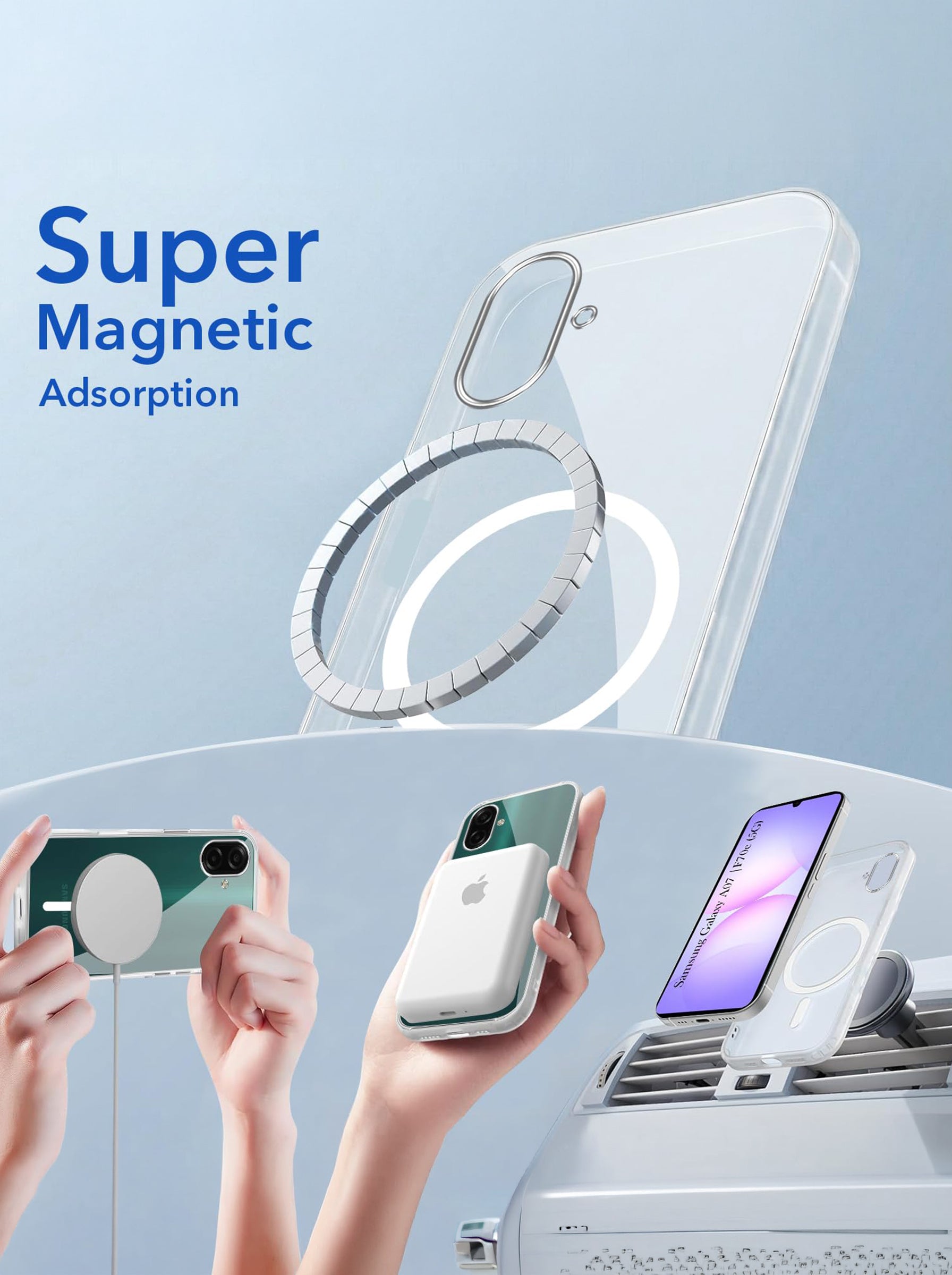 Samsung A07 | Anti-Yellow Clear Hard PC Case | MagSafe Compatible