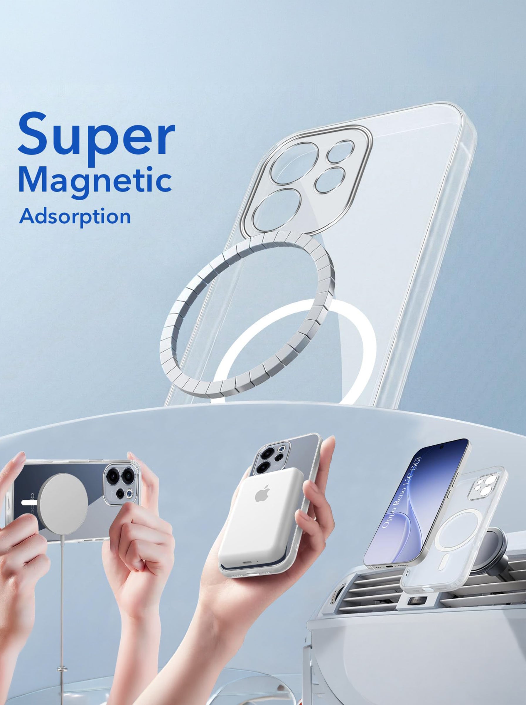 Reno 15C | Anti-Yellow Clear Hard PC Case | MagSafe Compatible