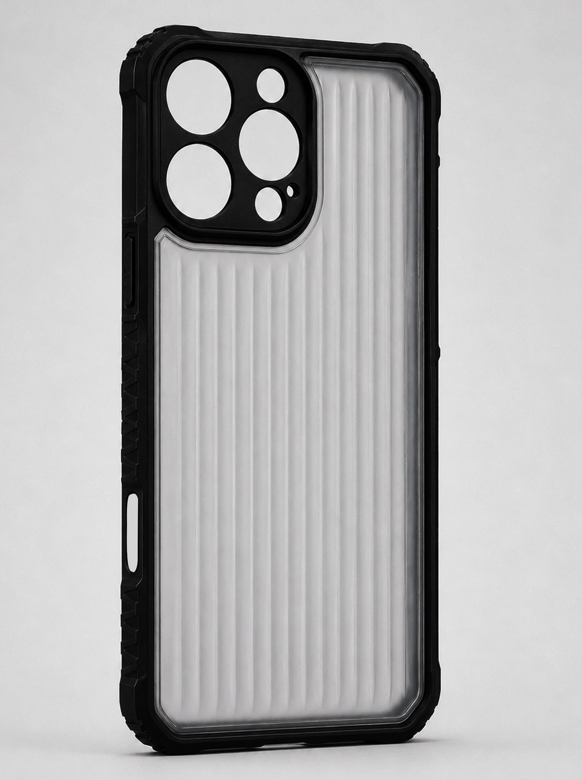 iPhone 16 Pro | Fluted Texture Matte Case with Side Protection Grip | Dark Black