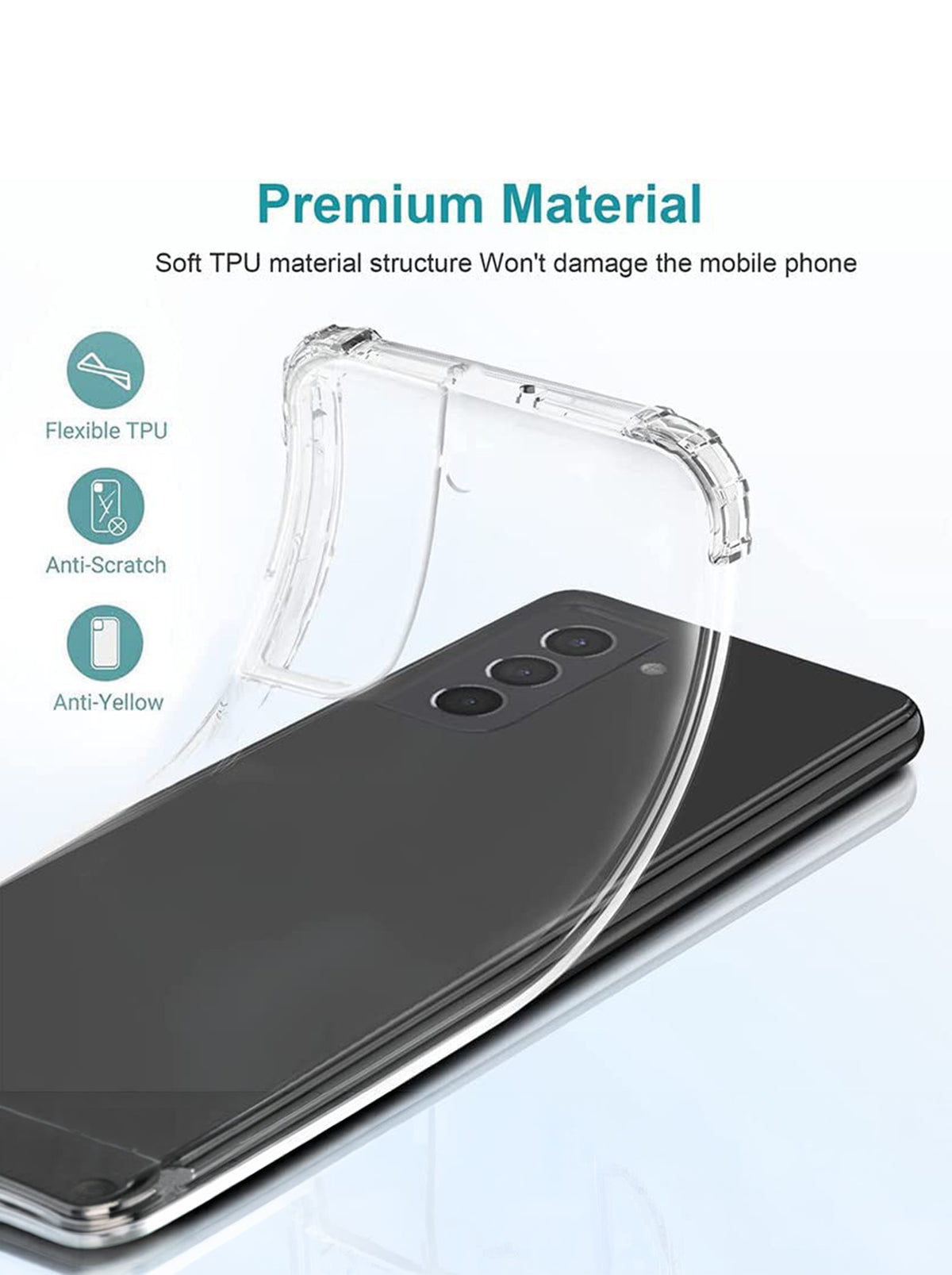 Samsung Galaxy S22 | Shockproof Clear Back Cover Case | 360 Degree Protection | Hard Transparent Back Cover | TPU+PC