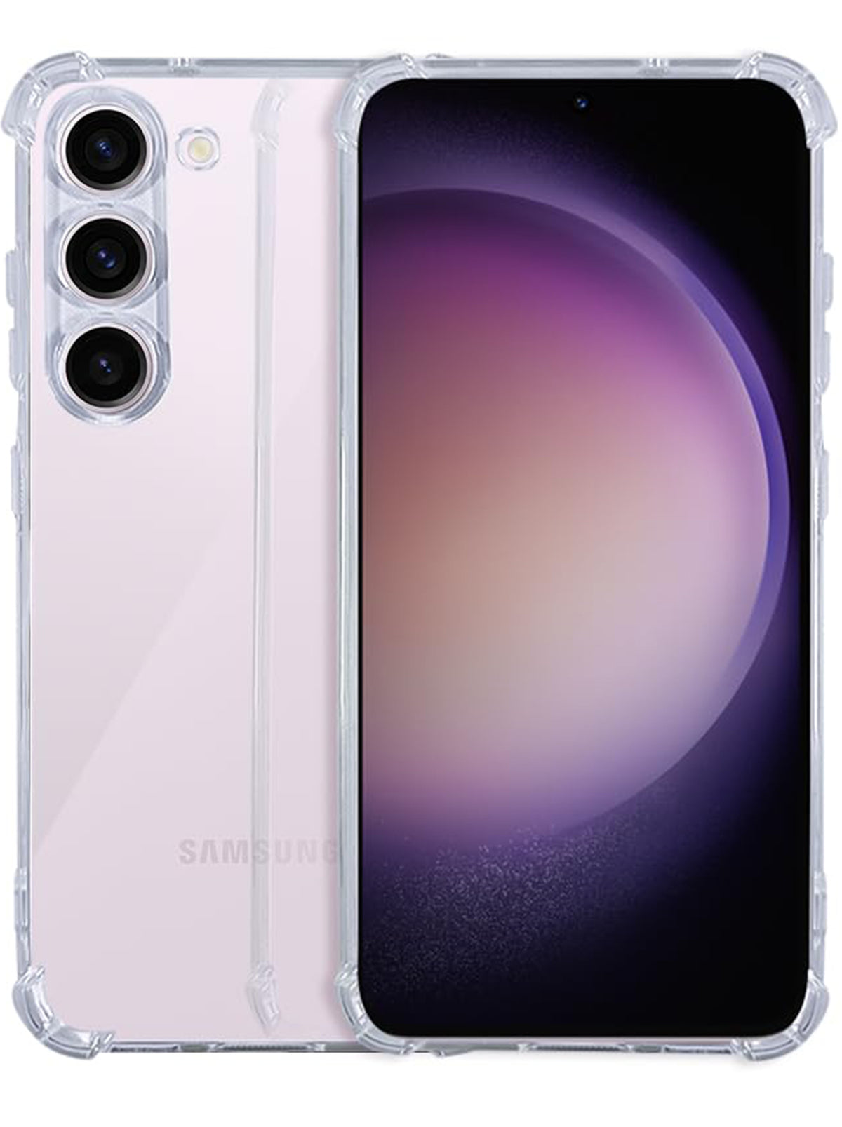 Samsung S23 | PC + TPU | Clear Transparent | 360 Edges Protection | Phone Bumper Case (Transparent)