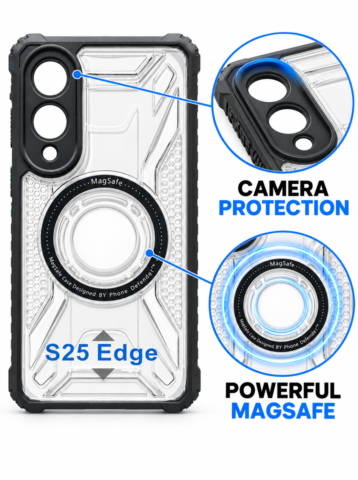 Samsung S25 Edge | Fluted Texture Matte Case with Side Protection Grip | Black