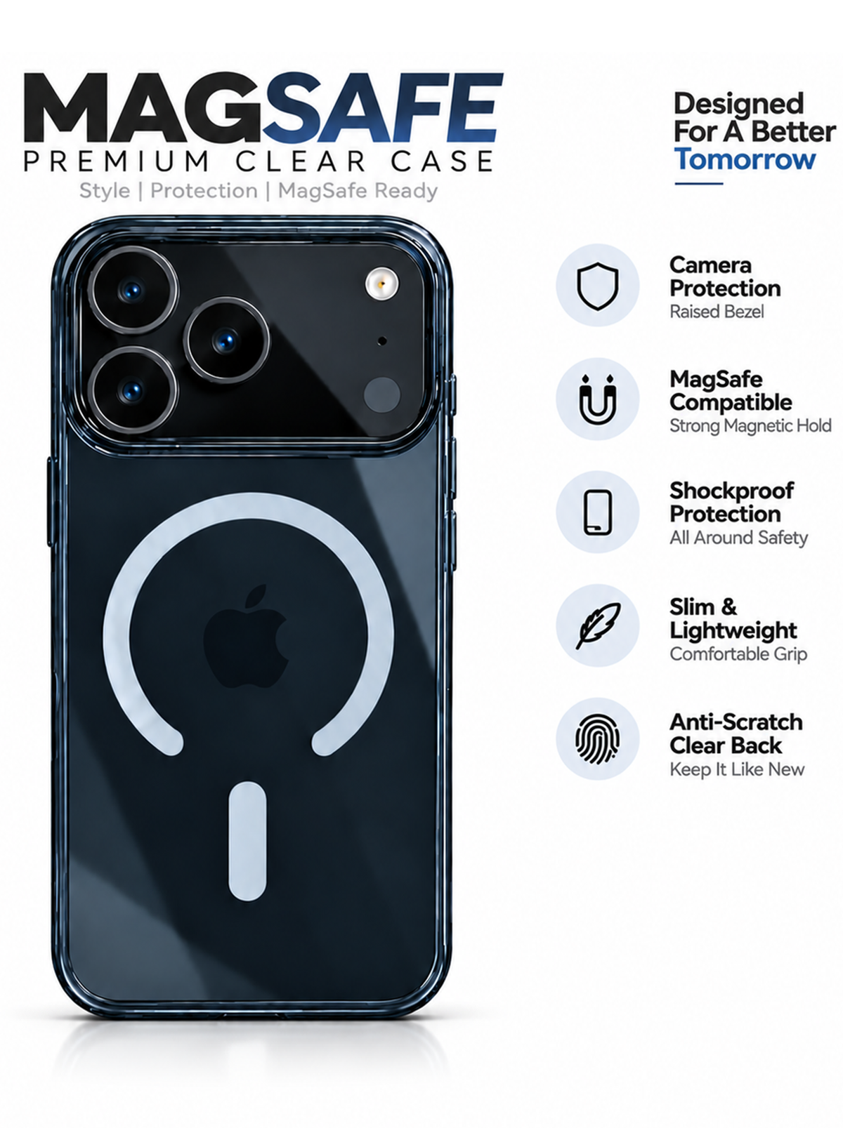 iPhone 18 Pro Max | Anti-Yellow Hard PC Case | With Magsafe | Black