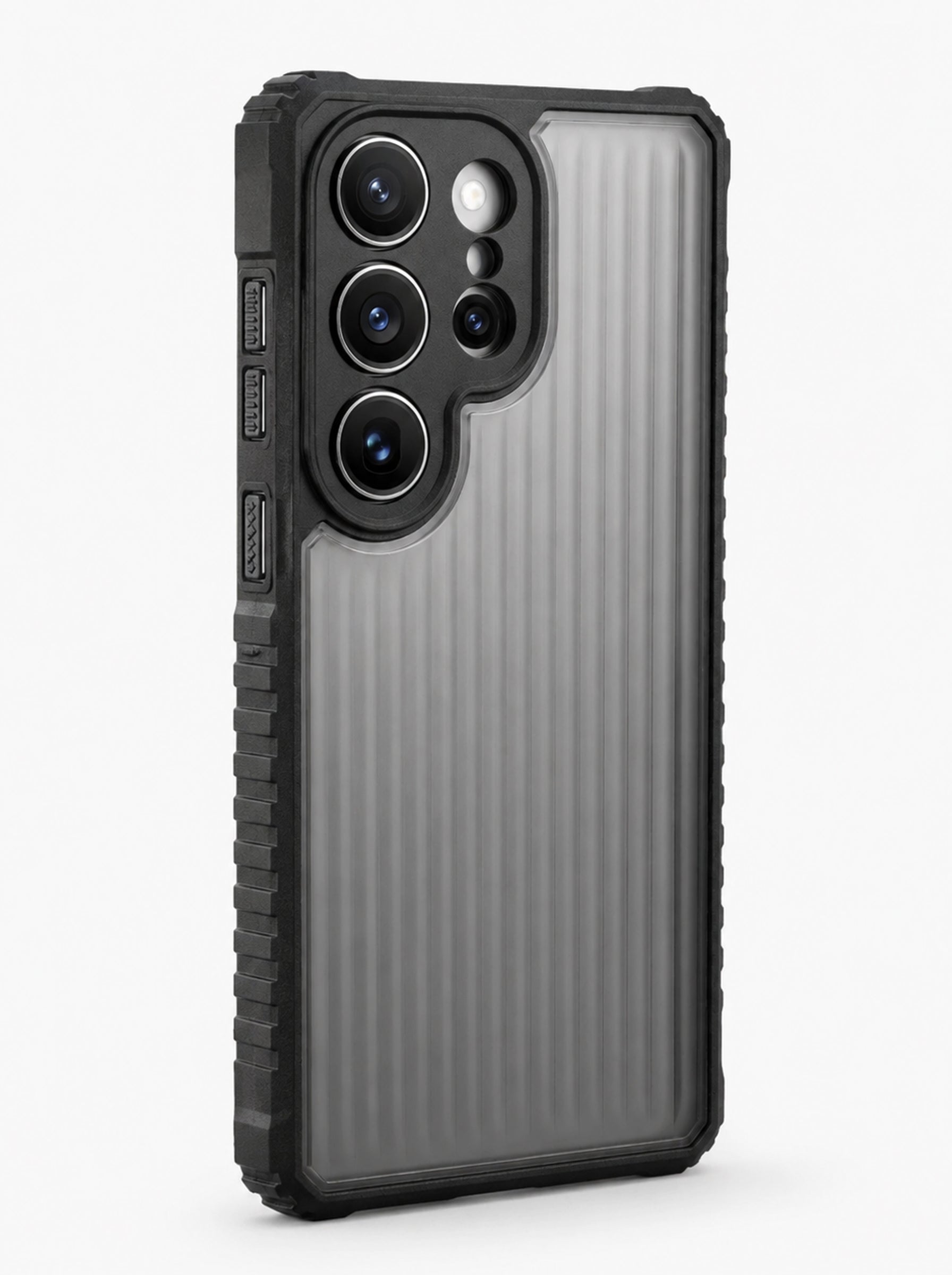 Samsung S24 Ultra | Fluted Texture Matte Case with Side Protection Grip | Black