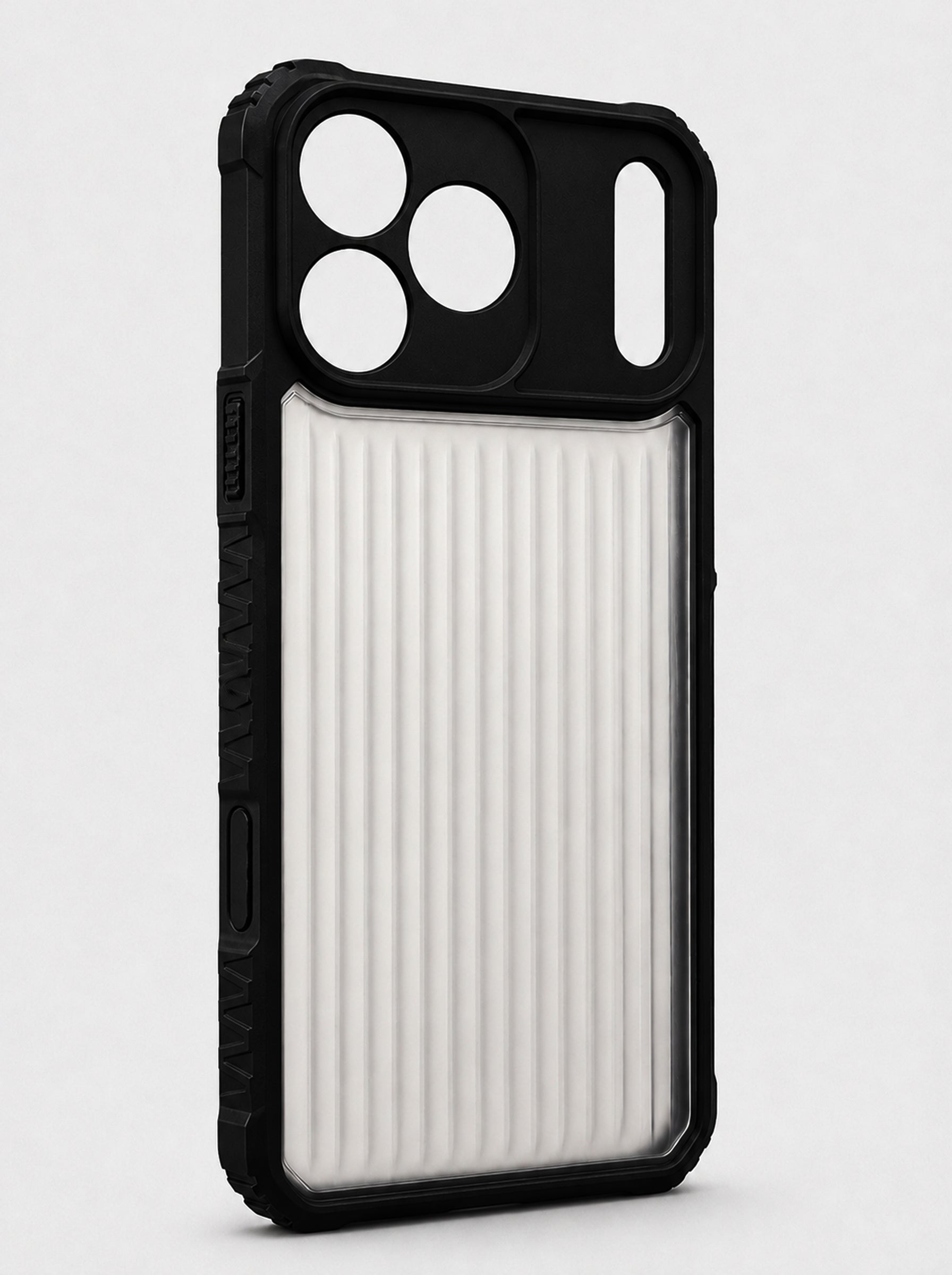 iPhone 17 Pro Max | Fluted Texture Matte Case with Side Protection Grip | Black