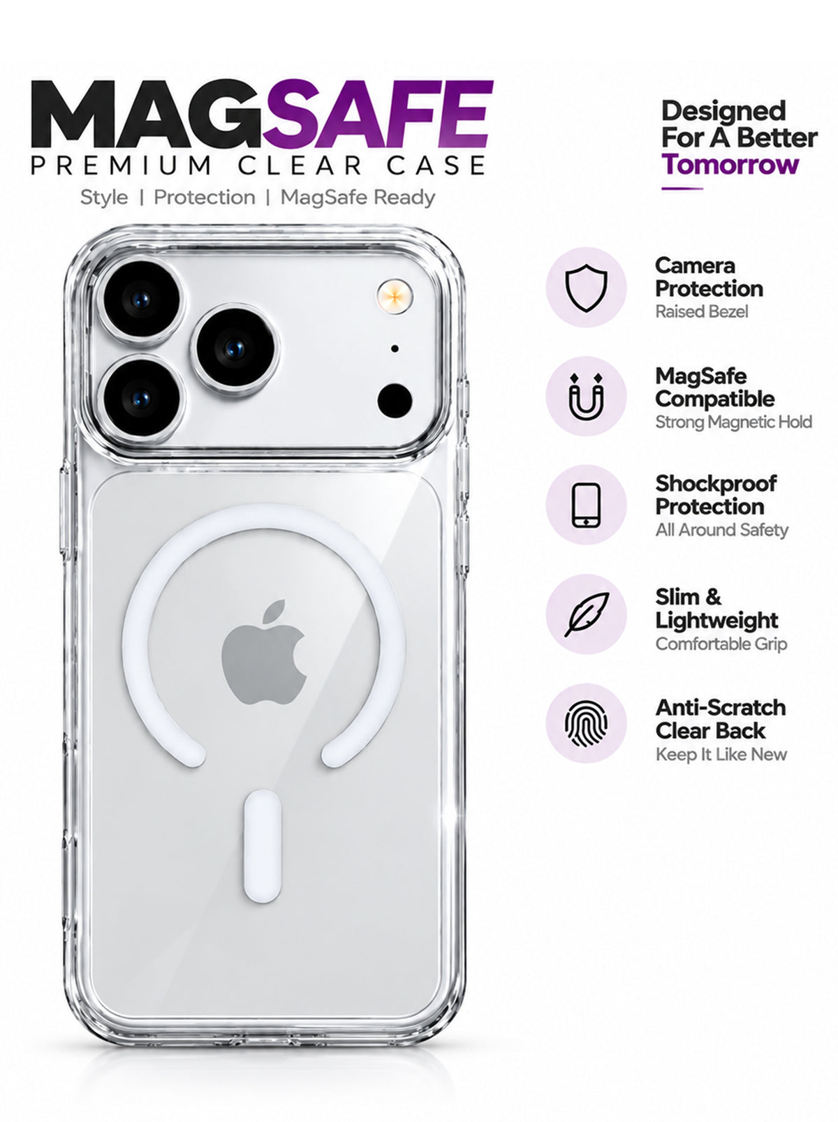 iPhone 18 Pro Max | Anti-Yellow Hard PC Case | With Magsafe | Clear Case