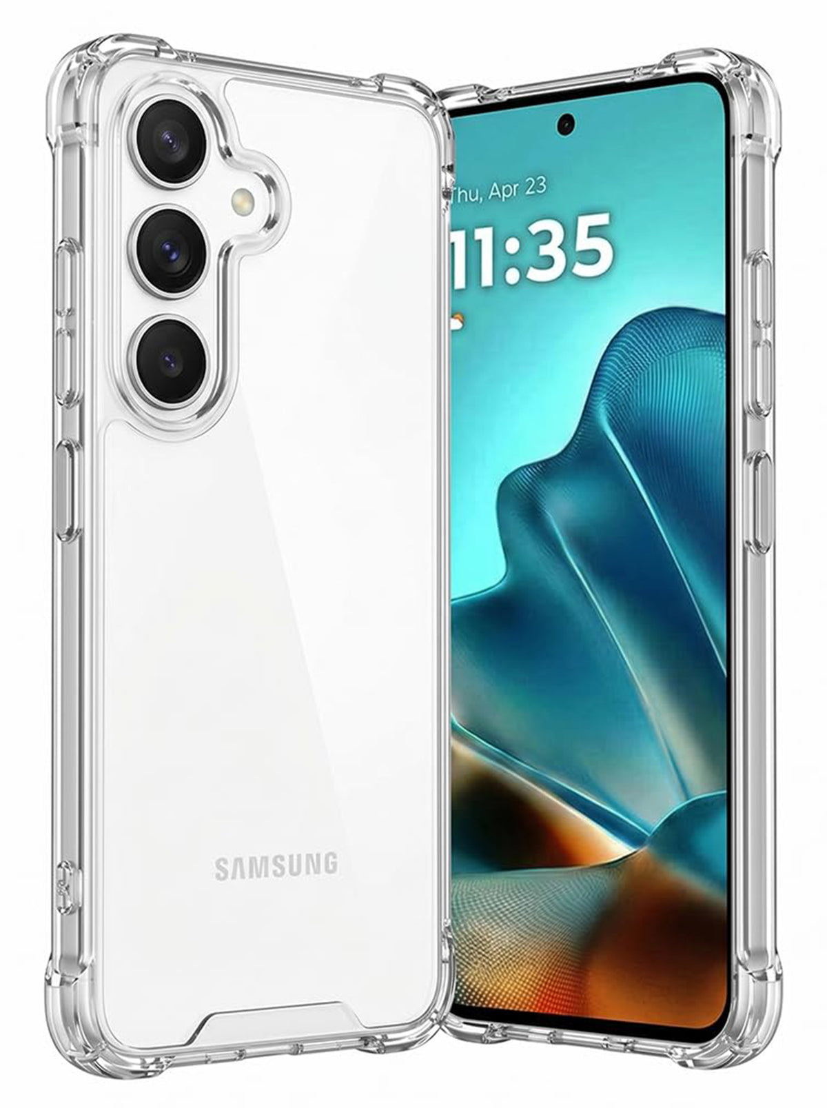 Samsung S26 | PC + TPU | Clear Transparent | 360 Edges Protection | Phone Bumper Case (Transparent)