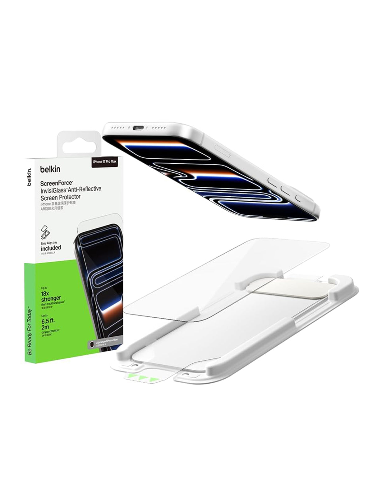 iPhone 18 Pro Max | Belkin Clear Tempered Glass | Screen Protector | Easy Align Tray | Bubble-Free Application