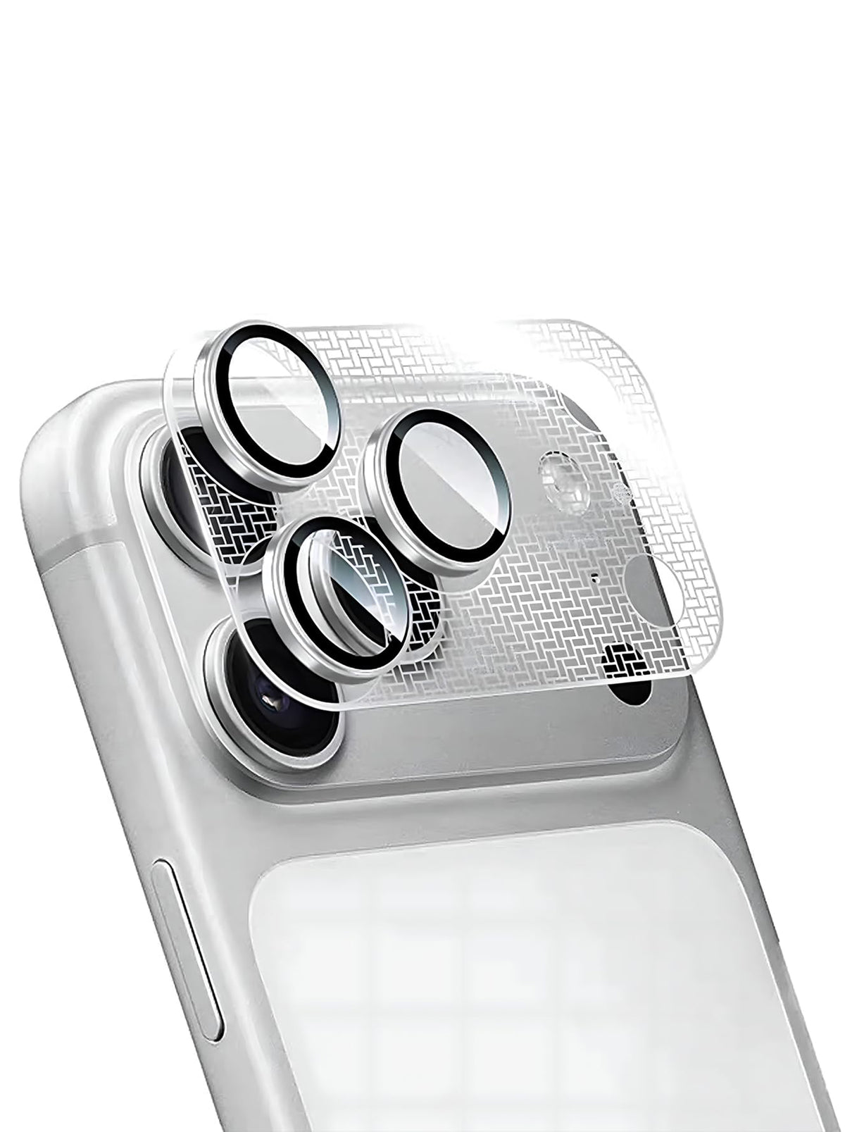 2-in-1 Camera Lens Protector for iPhone 17 Pro | Precision-Crafted Metal Frame | Full Camera Coverage | HD Clear | Scratch & Impact Resistant Lens Protection - Silver