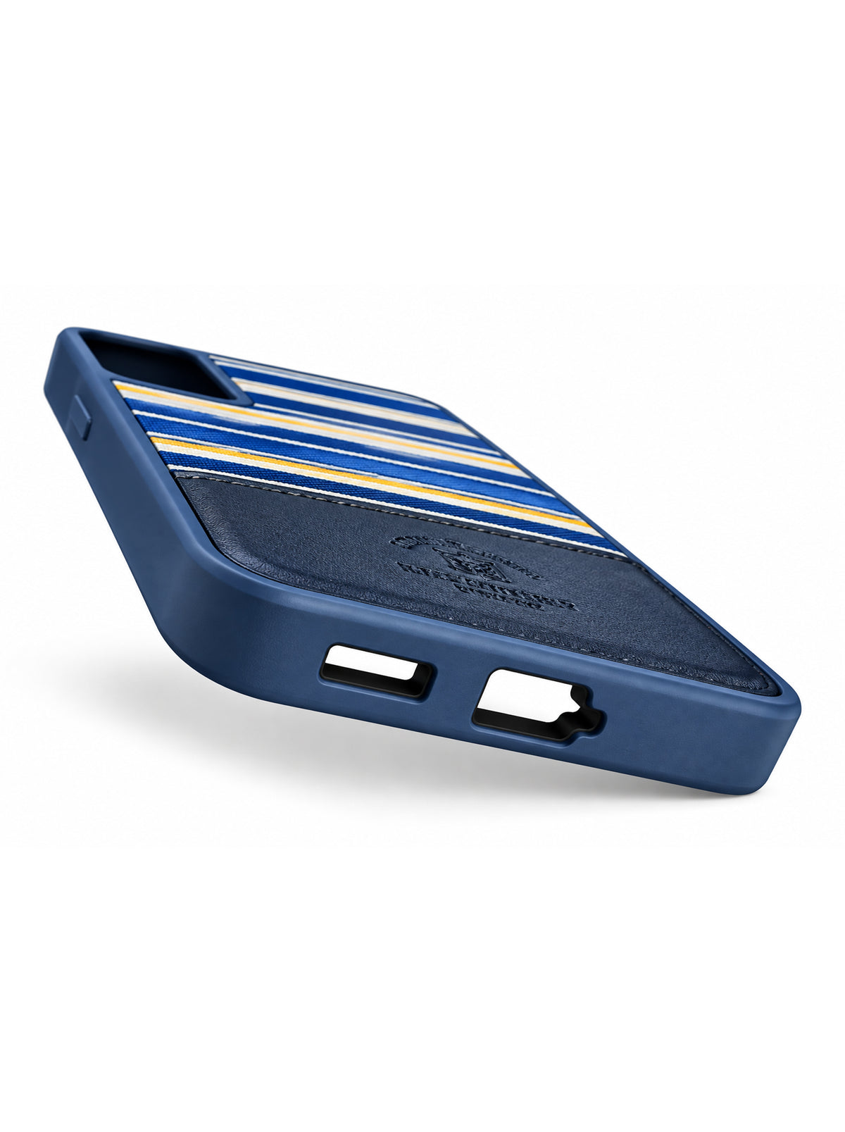 Samsung S22 | Striped Leather Case | Inside Cloth | Blue