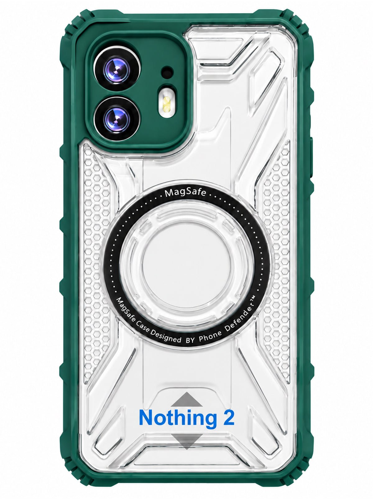 Nothing 2 | Fluted Texture Matte Case with Side Protection Grip | Dark Green