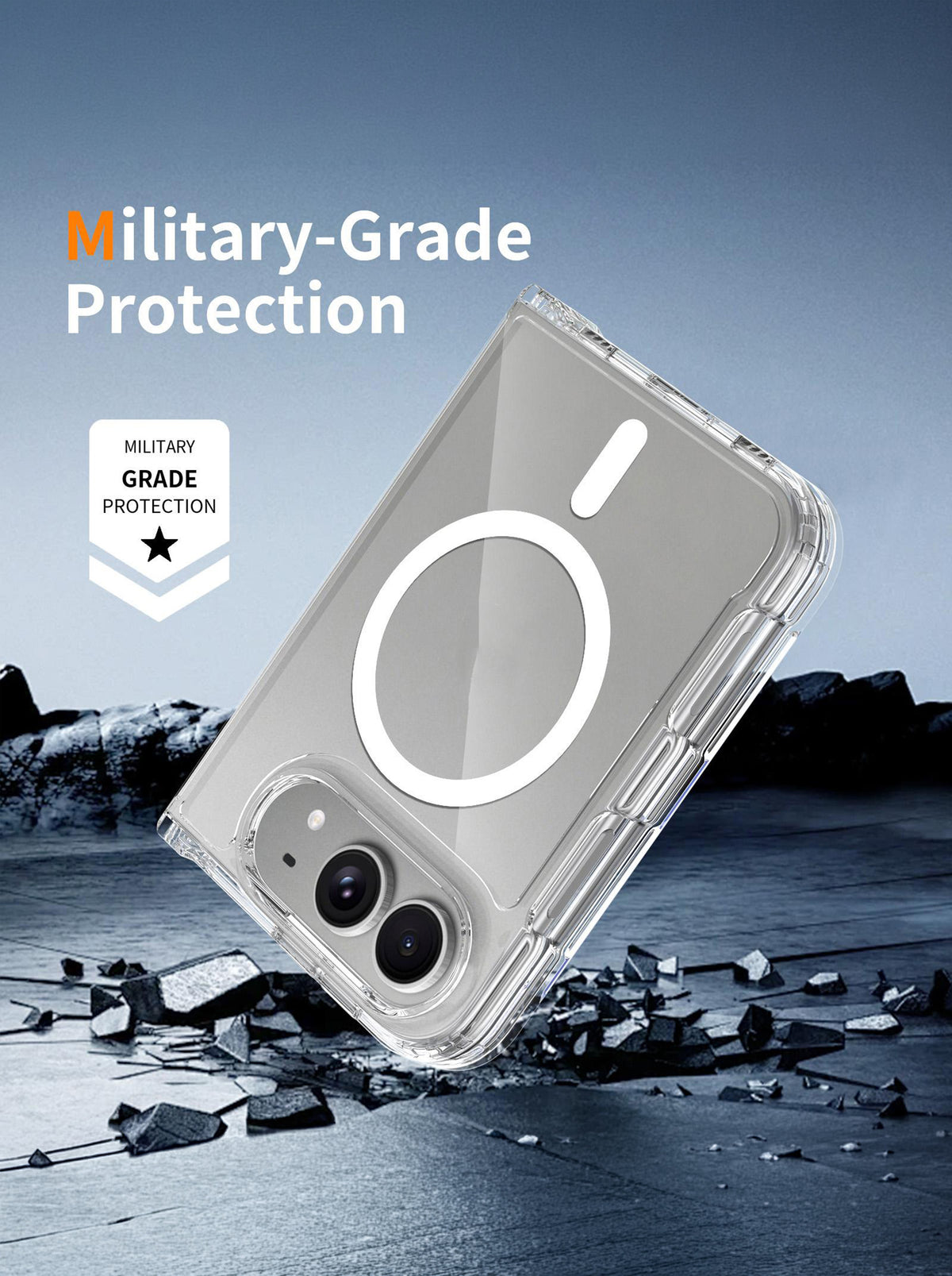 iPhone Duo | Drop Protection Case | Side Air Bag | Strong Magsafe | Clear Case | TPU+PC