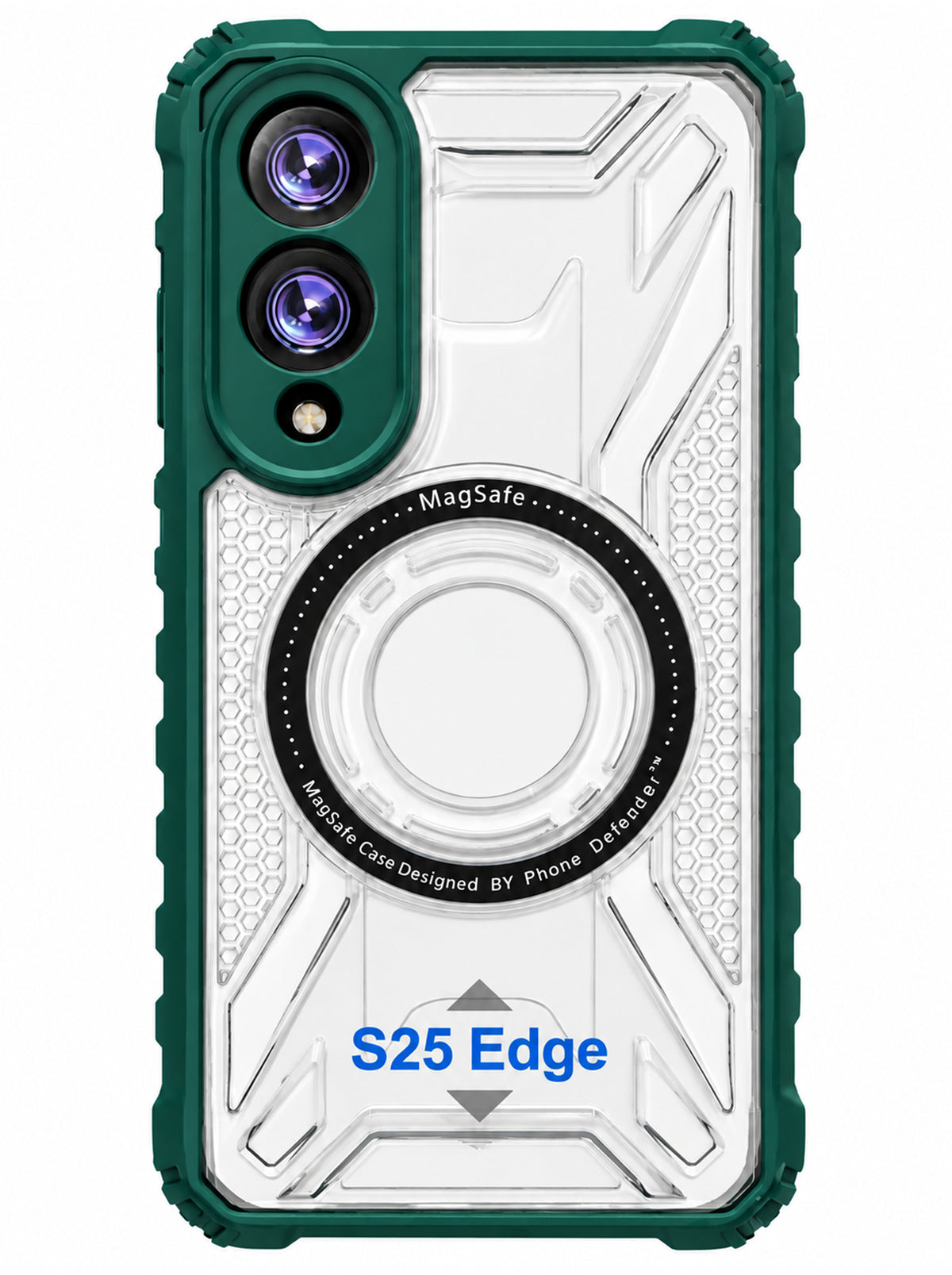Samsung S25 Edge | Fluted Texture Matte Case with Side Protection Grip | Dark Green