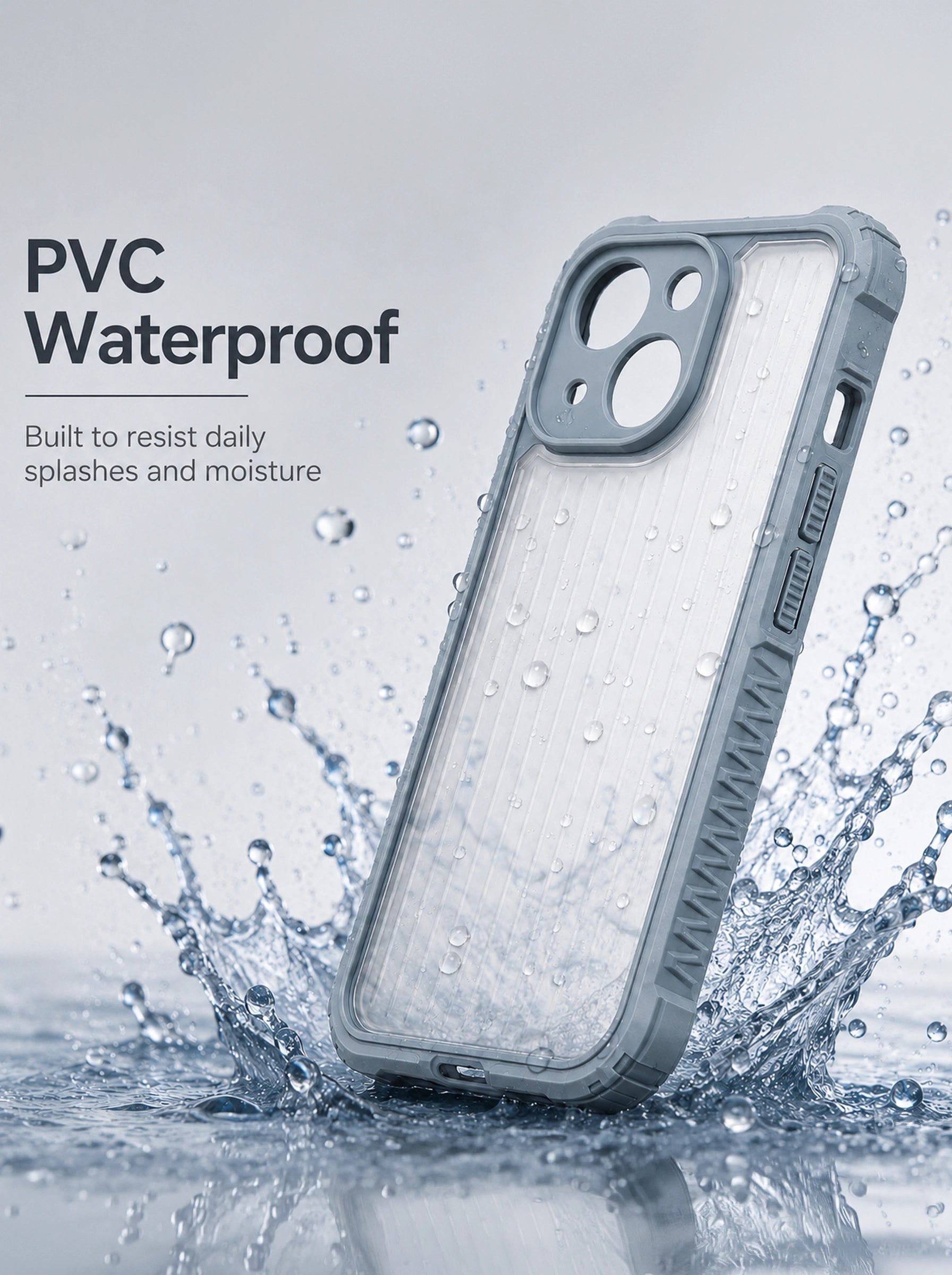 iPhone 13 | Fluted Texture Matte Case with Side Protection Grip | Gray