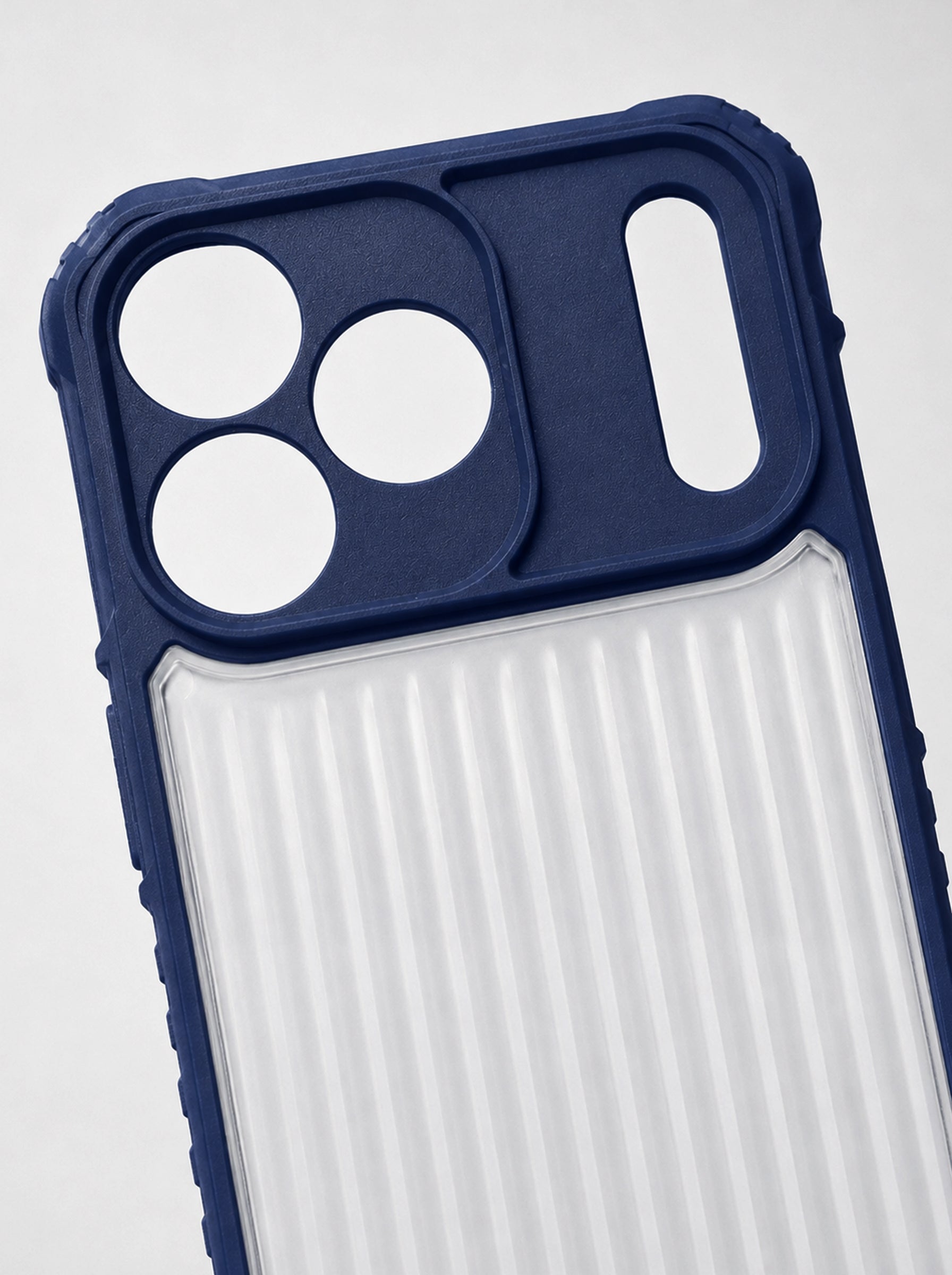 iPhone 17 Pro Max | Fluted Texture Matte Case with Side Protection Grip | Dark Blue