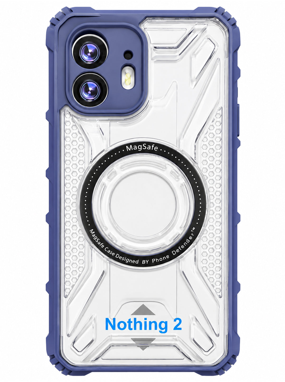 Nothing 2 | Fluted Texture Matte Case with Side Protection Grip | Blue