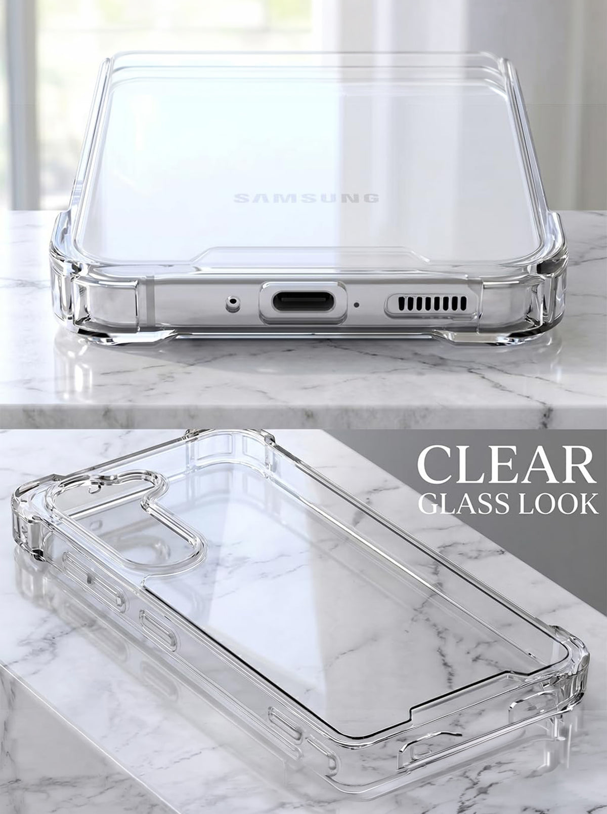 Samsung S26 | PC + TPU | Clear Transparent | 360 Edges Protection | Phone Bumper Case (Transparent)