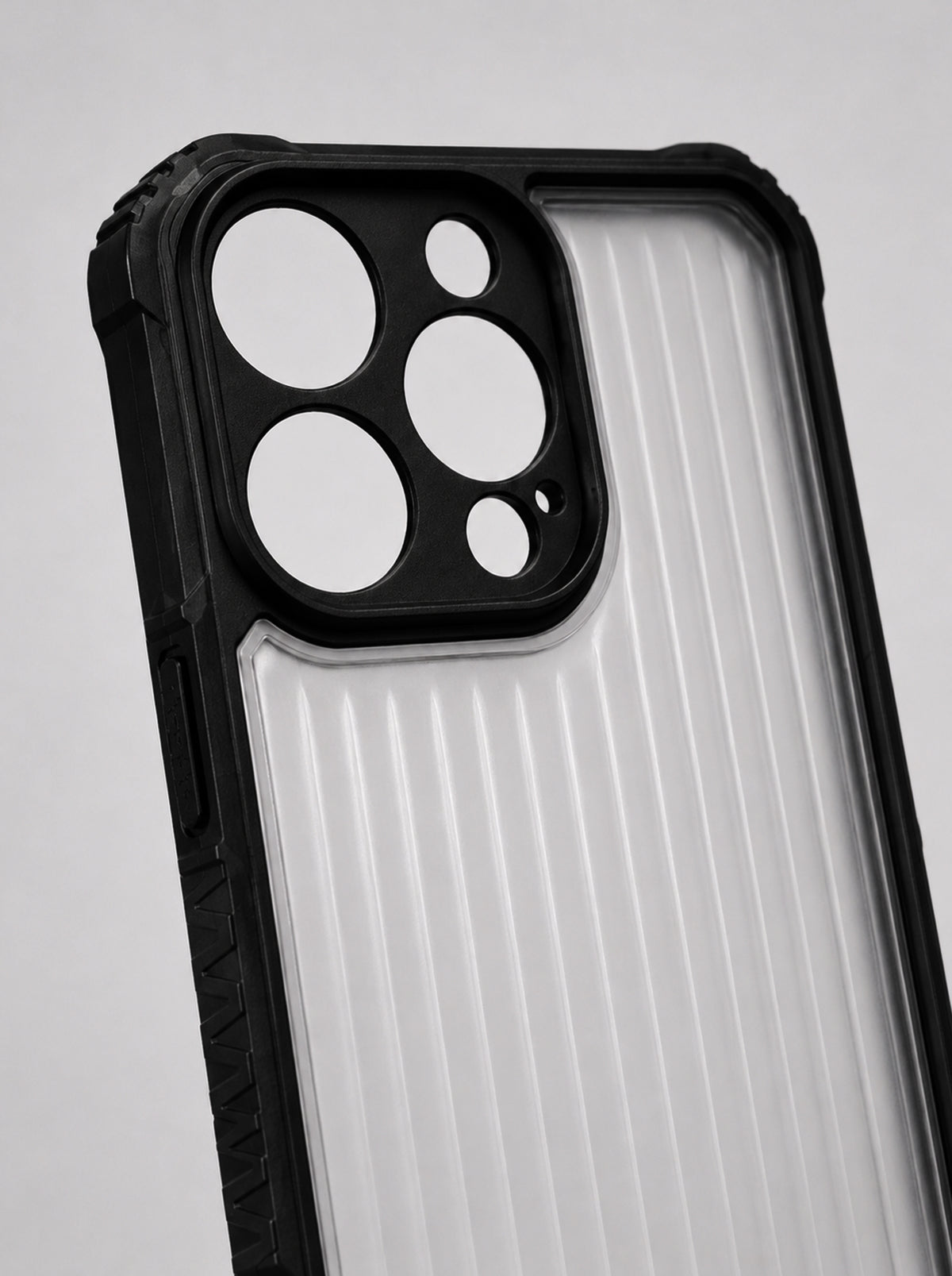 iPhone 16 Pro | Fluted Texture Matte Case with Side Protection Grip | Dark Black