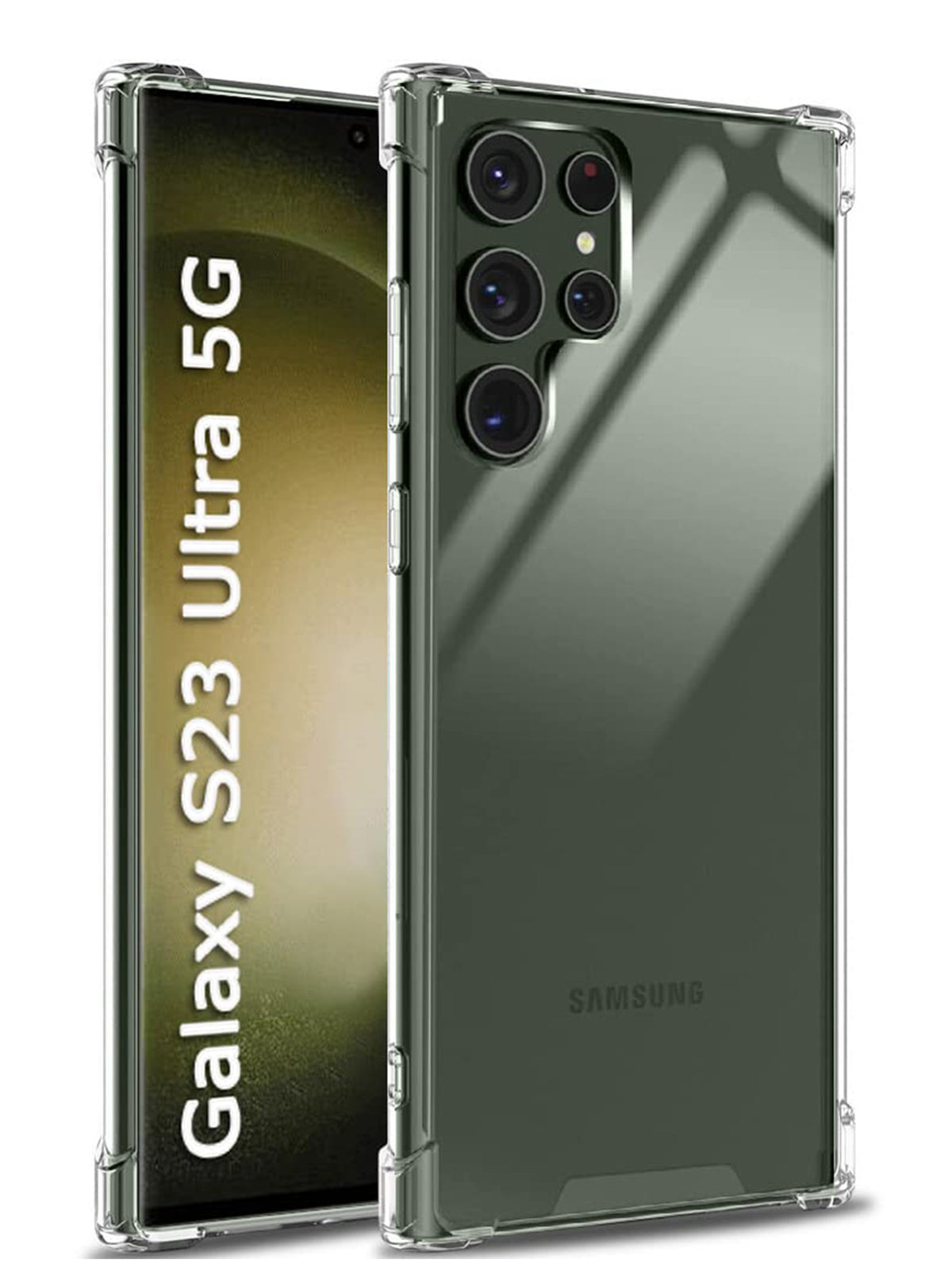 Samsung S23 Ultra | PC + TPU | Clear Transparent | 360 Edges Protection | Phone Bumper Case (Transparent)