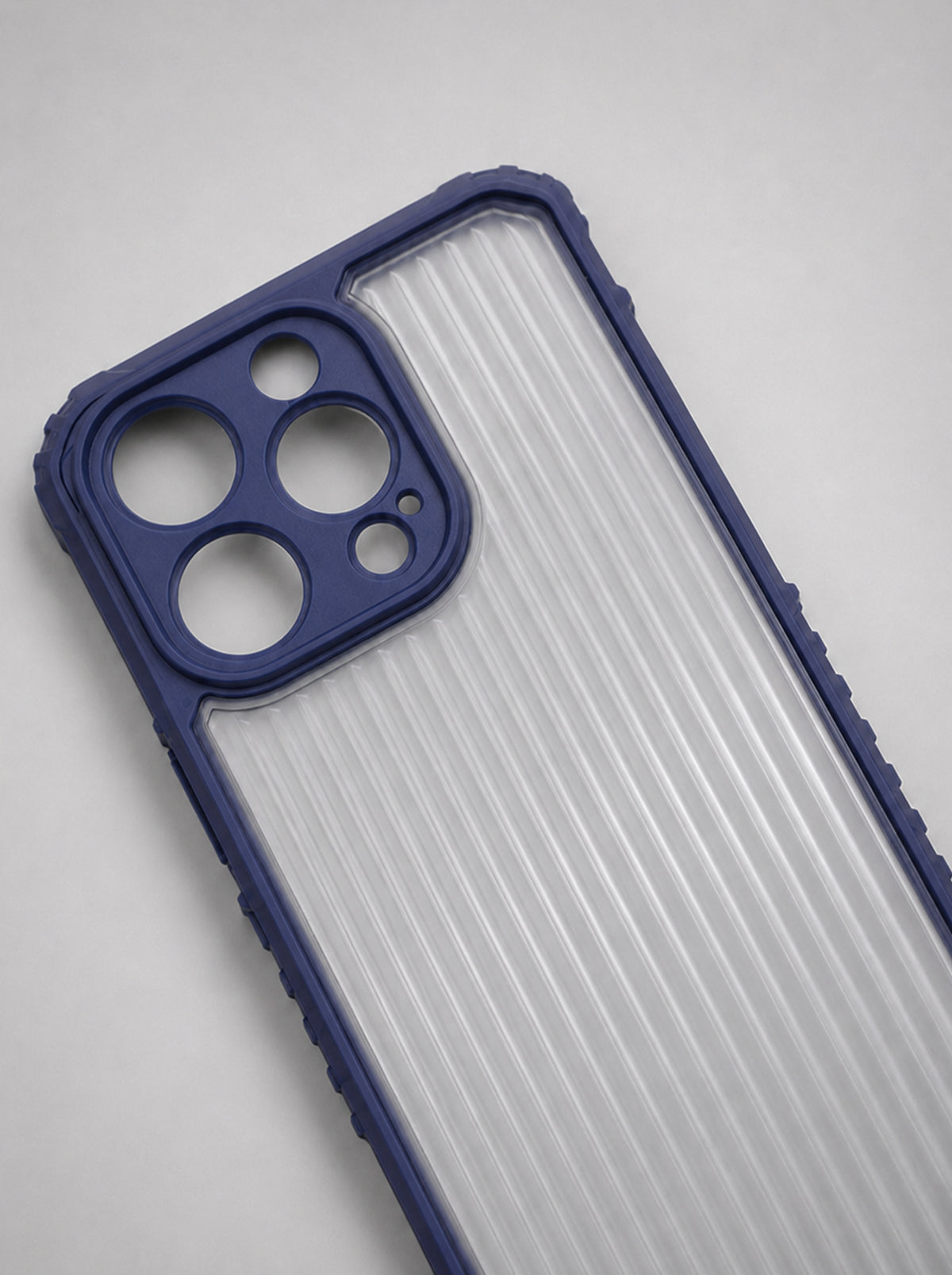iPhone 16 Pro | Fluted Texture Matte Case with Side Protection Grip | Dark Blue