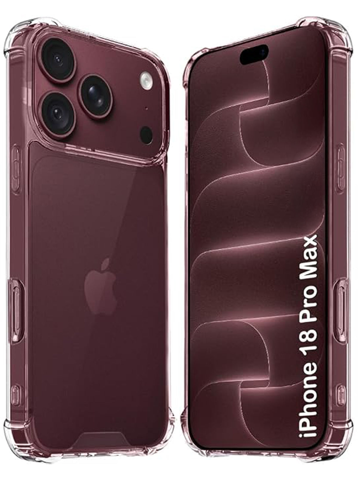 iPhone 18 Pro Max | Clear Bumper Case | 360 Degree Protection | Transparent Hard Back Cover Case (PC+TPU)