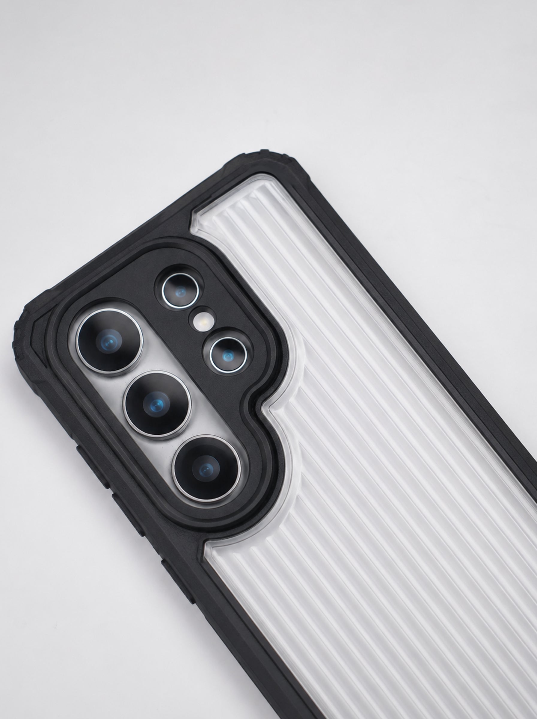 Samsung S24 Ultra | Fluted Texture Matte Case with Side Protection Grip | Black