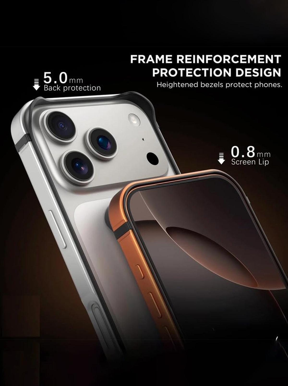 iPhone 17 Pro Max | Side Metal Bumper Case | Silver