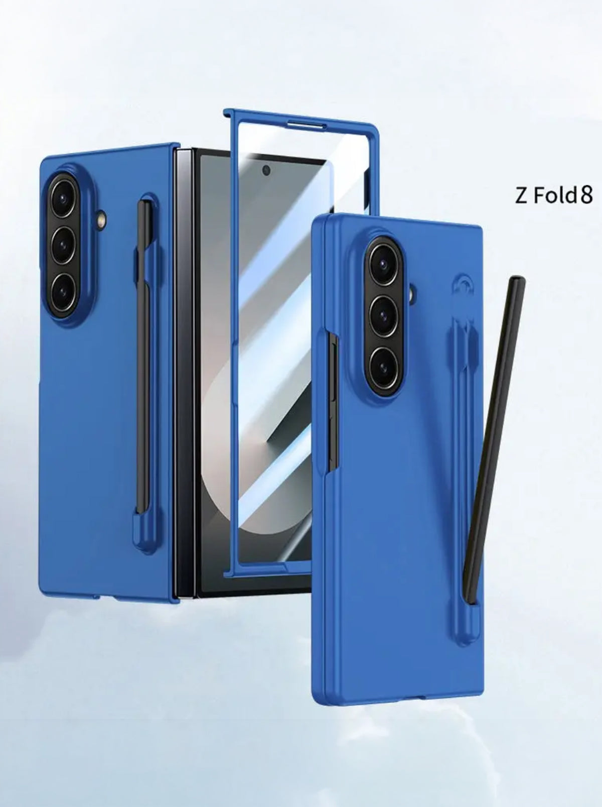 Samsung S Pen Case For Fold 5 | With Styles | Front Glass | Matt Finish | Navy Blue