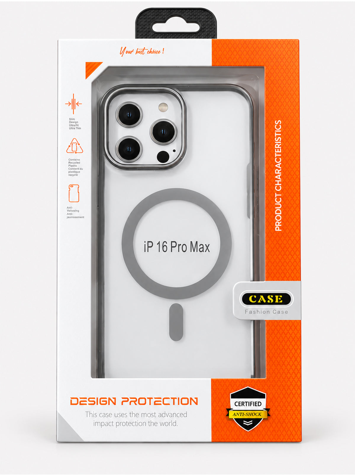 iPhone 16 Pro Max | Metallic phone case with MagSafe | Dark Gray