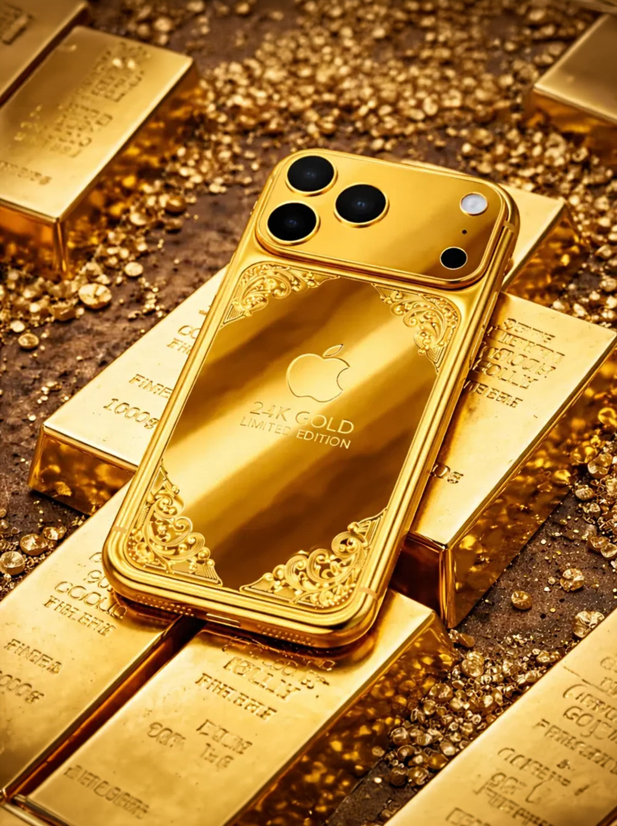 iPhone 17 Pro Max | Royal Gold Embossed Case- 24KT Gold