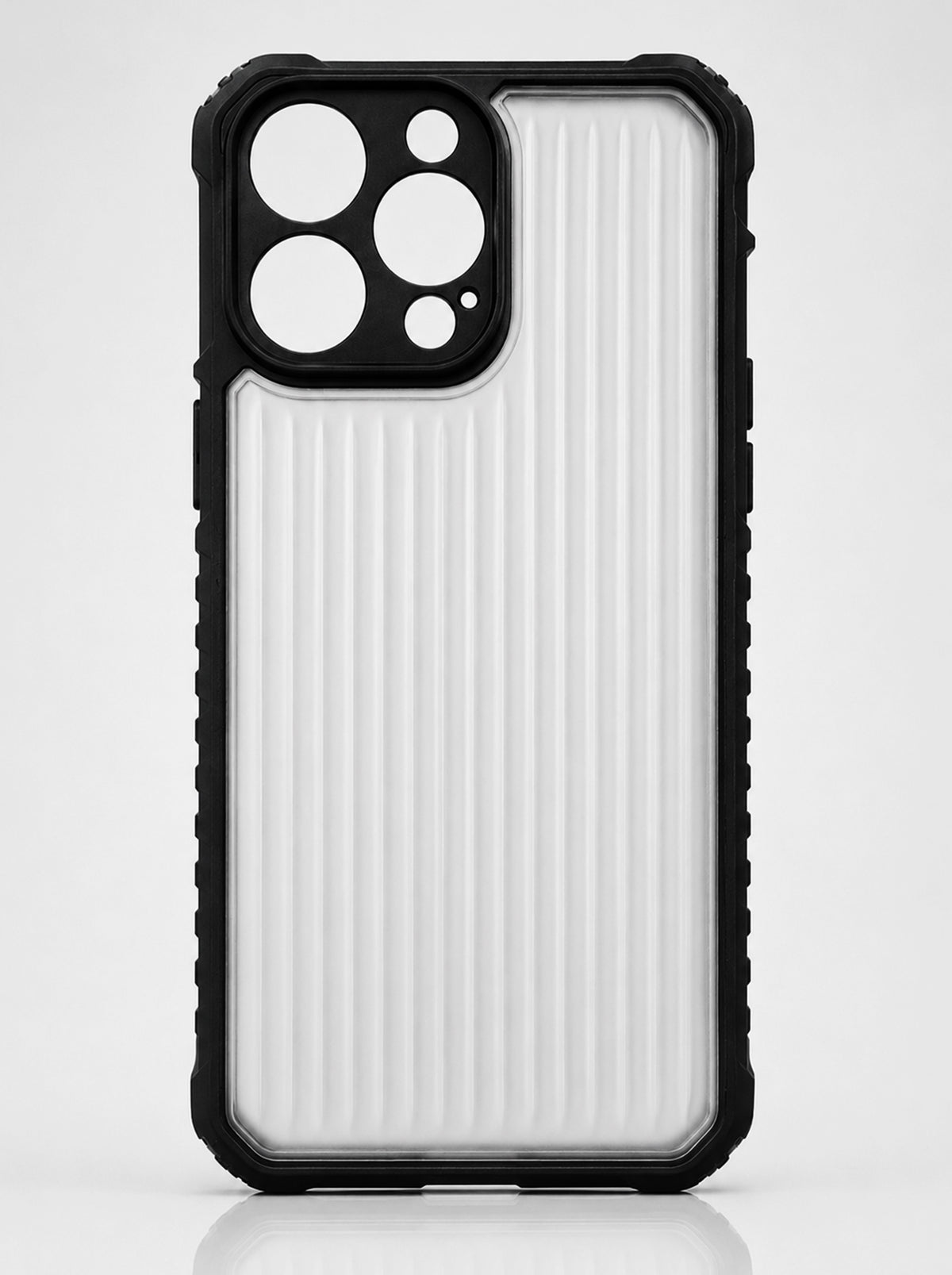 iPhone 16 Pro | Fluted Texture Matte Case with Side Protection Grip | Black