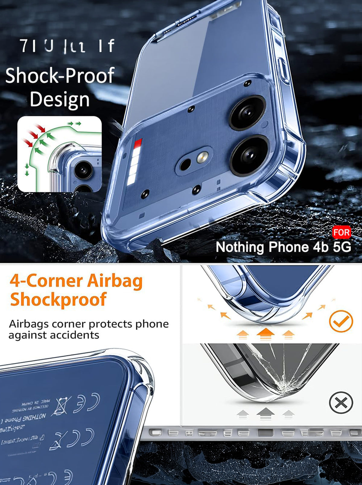 Nothing 4B | PC + TPU | Clear Transparent | 360 Edges Protection | Phone Bumper Case (Transparent)
