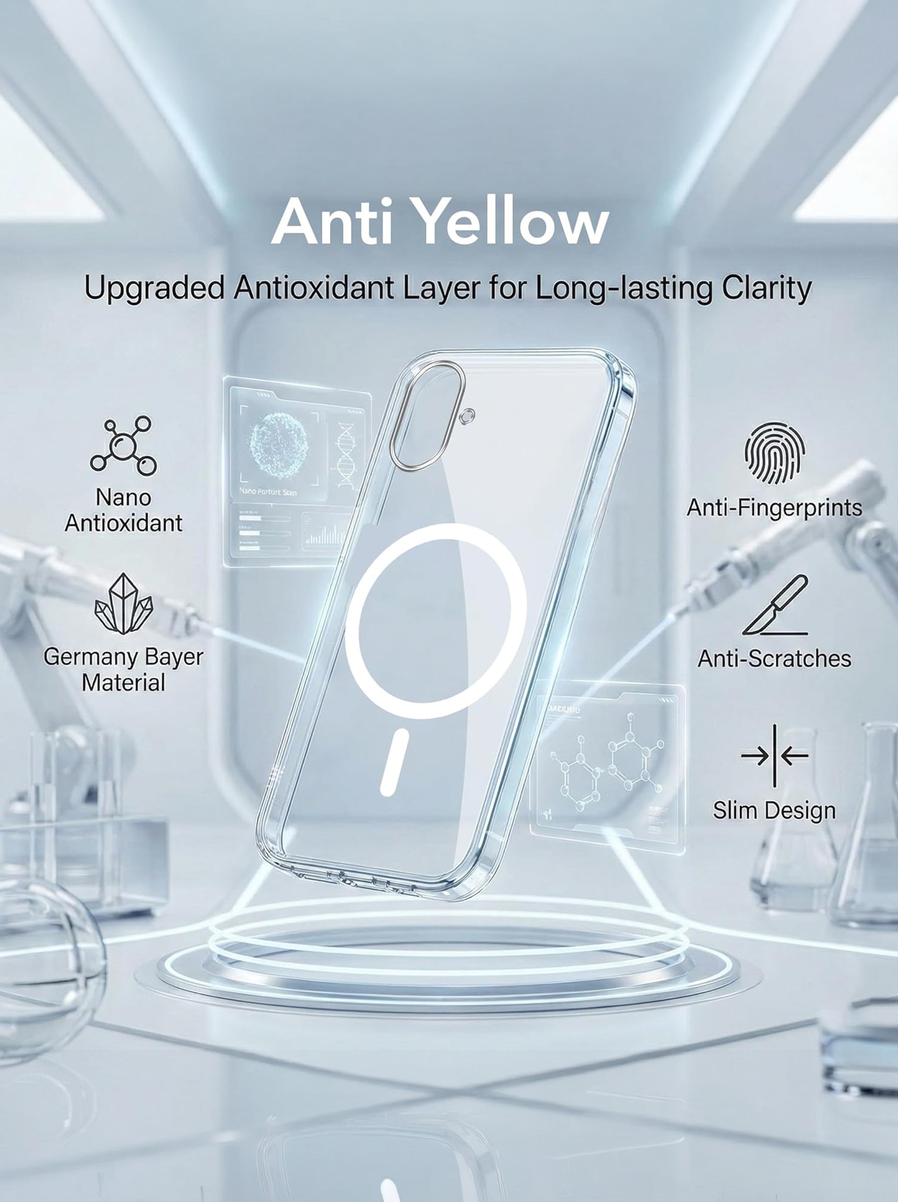 Samsung A07 | Anti-Yellow Clear Hard PC Case | MagSafe Compatible