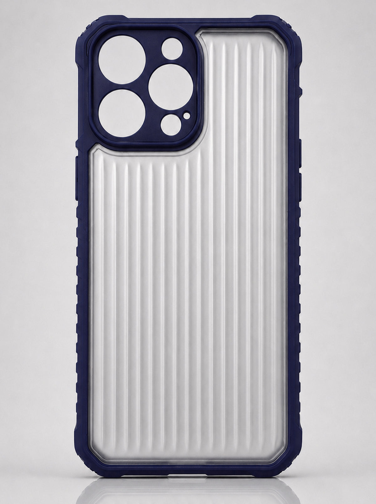 iPhone 16 Pro | Fluted Texture Matte Case with Side Protection Grip | Dark Blue
