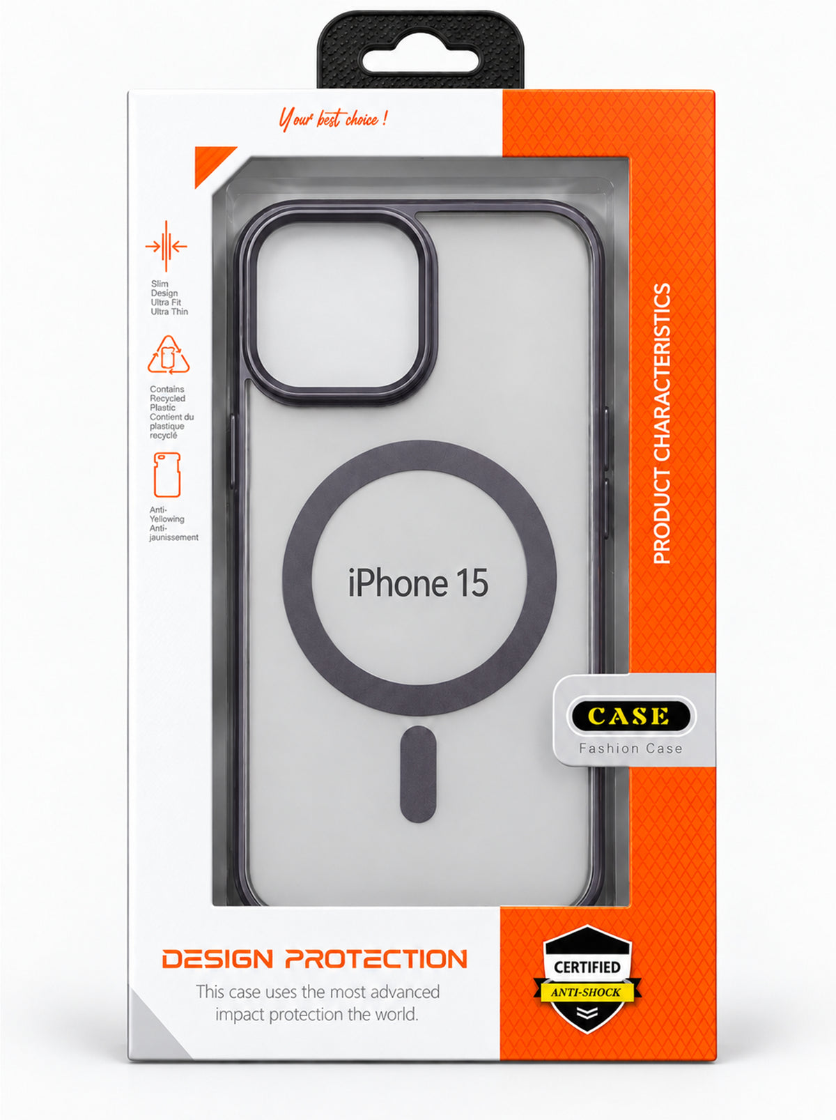iPhone 15 | Metallic phone case with MagSafe | Brown