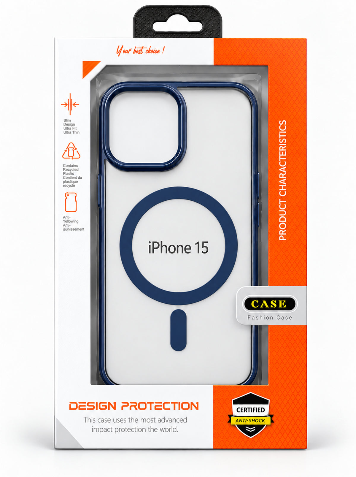 iPhone 15 | Metallic phone case with MagSafe | Blue