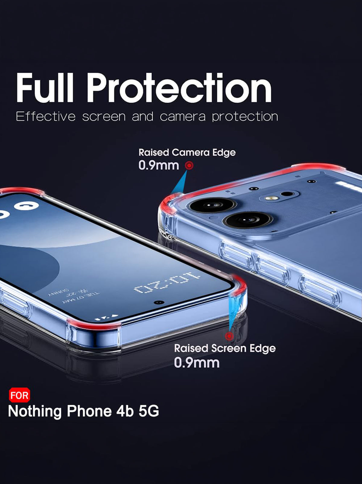 Nothing 4B | PC + TPU | Clear Transparent | 360 Edges Protection | Phone Bumper Case (Transparent)