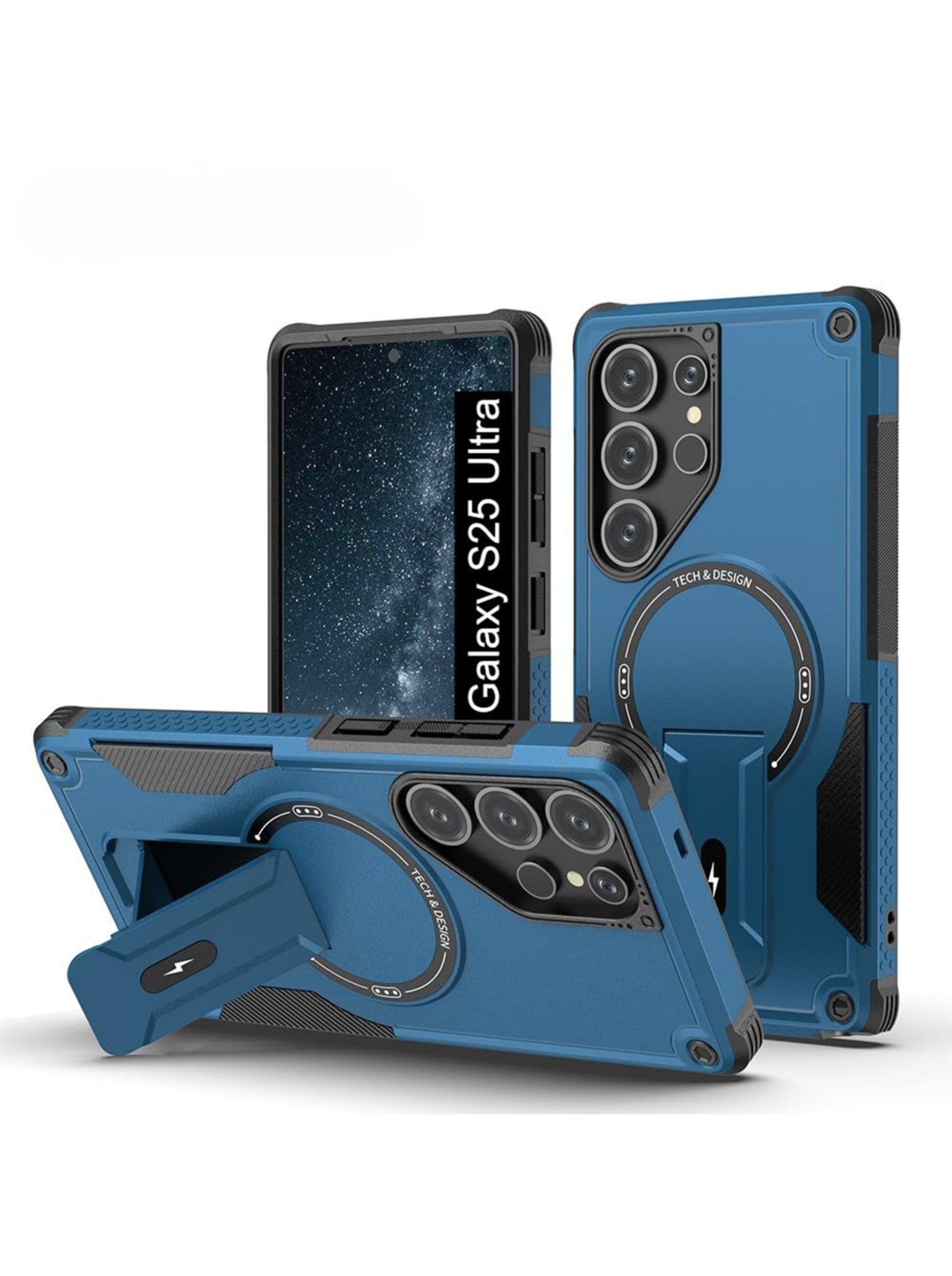 Samsung S25 ULTRA | DROP+ | Portable Kickstand | MagSafe Compatible Magnetic Case | Shockproof Military Grade Protection | BLUE COLOR