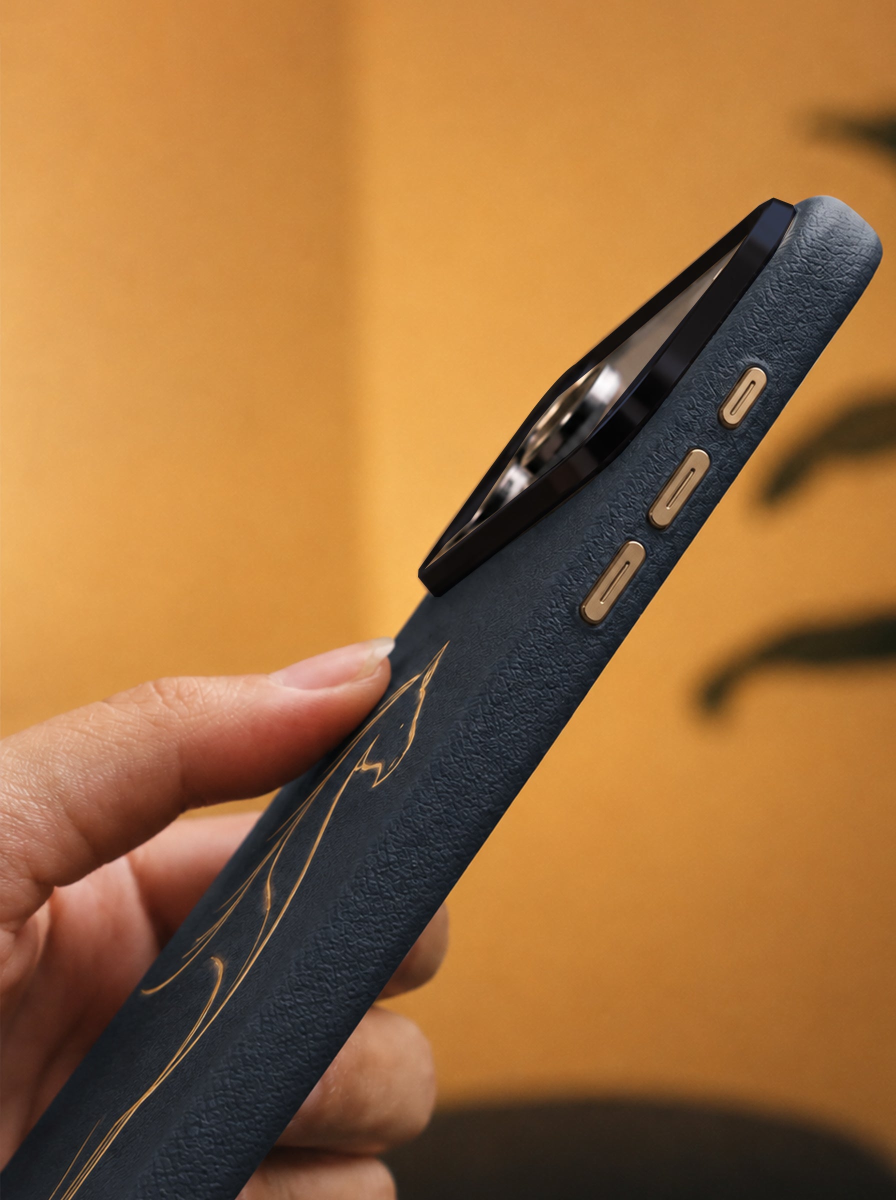 iPhone 17 Pro Max | Luxury Horse Premium Leather Case with Hidden MagSafe | Blue