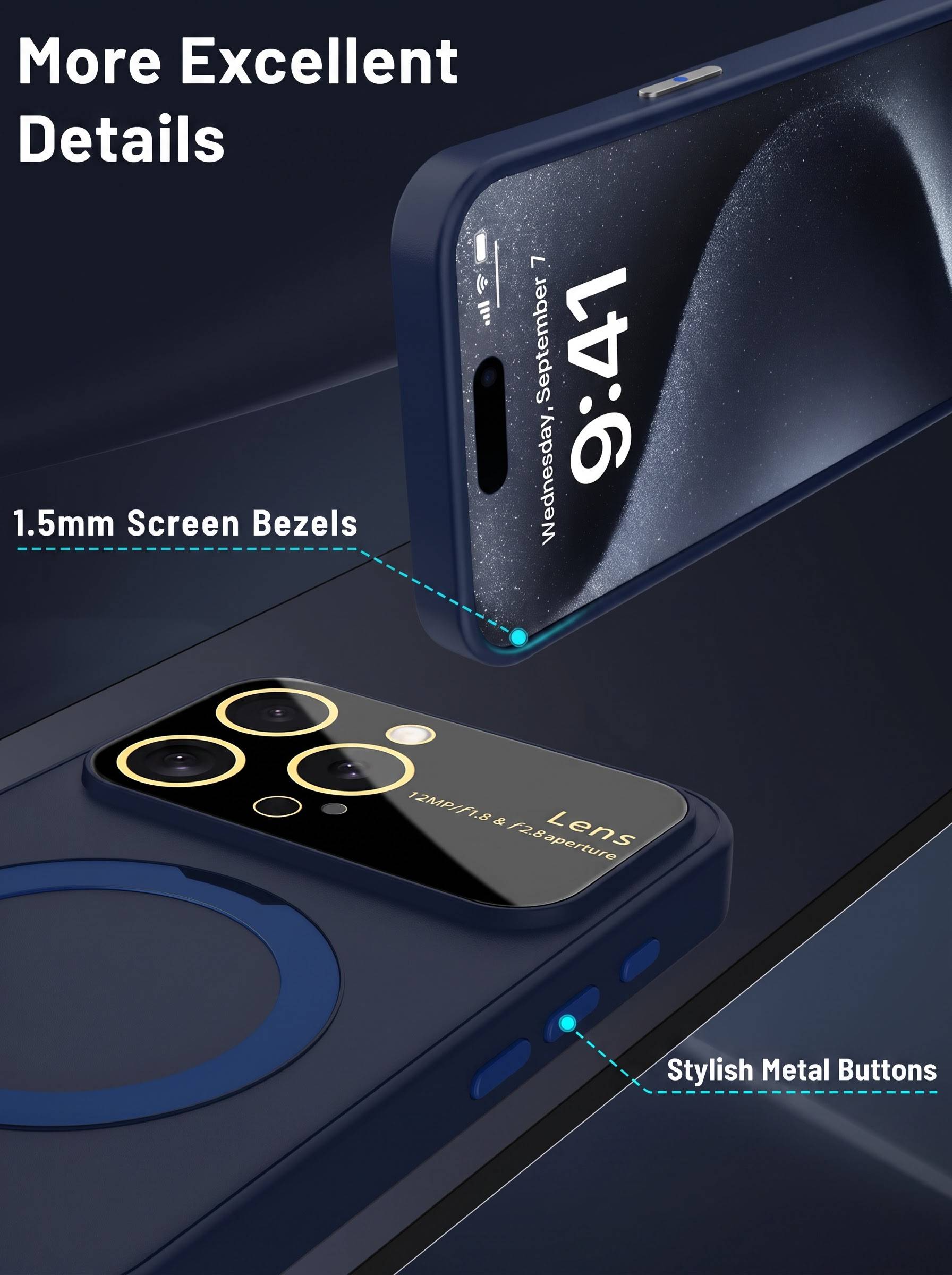 Camera lens protection case With Metal Stand for iPhone 13 Pro | Black