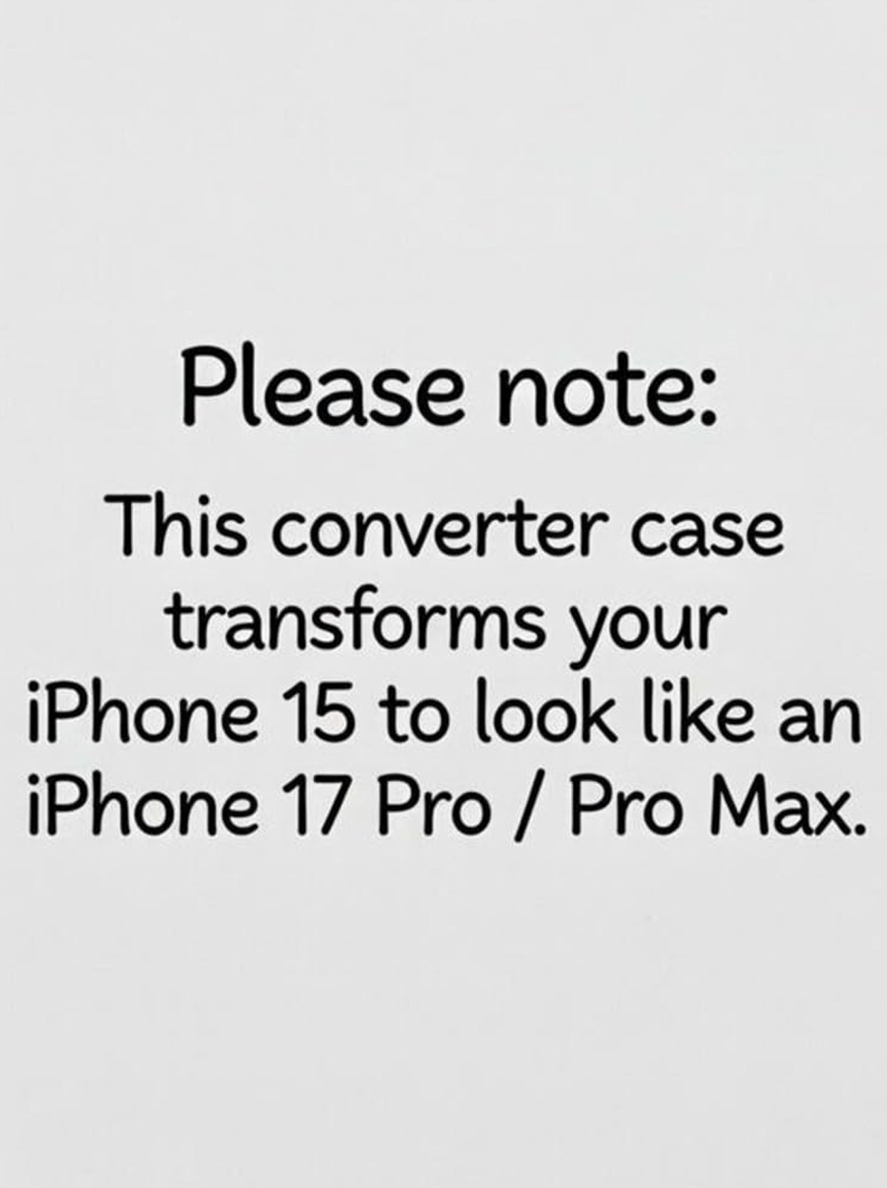 Converter Case for iPhone 15 | MagSafe | iPhone 17 Pro Series Style Design | in Built Camera Guard | Wireless Charging | BLACK COLOR