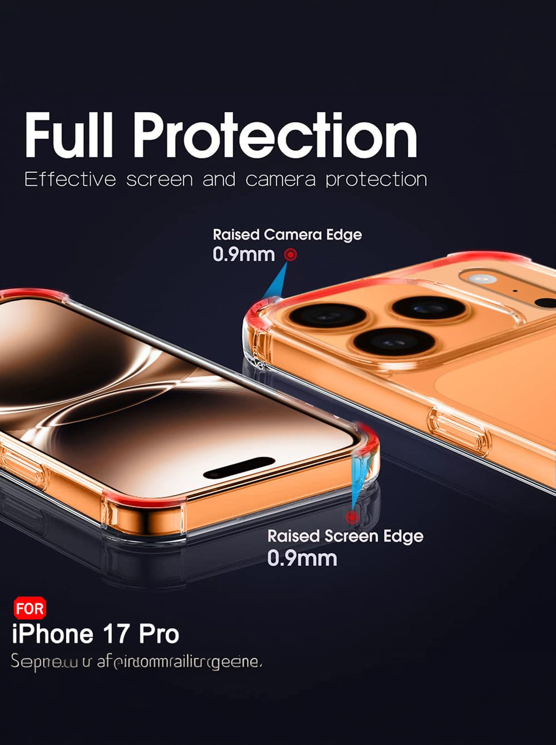 iPhone 17 Pro | PC + TPU | Clear Transparent | 360 Edges Protection | Phone Bumper Case (Transparent)