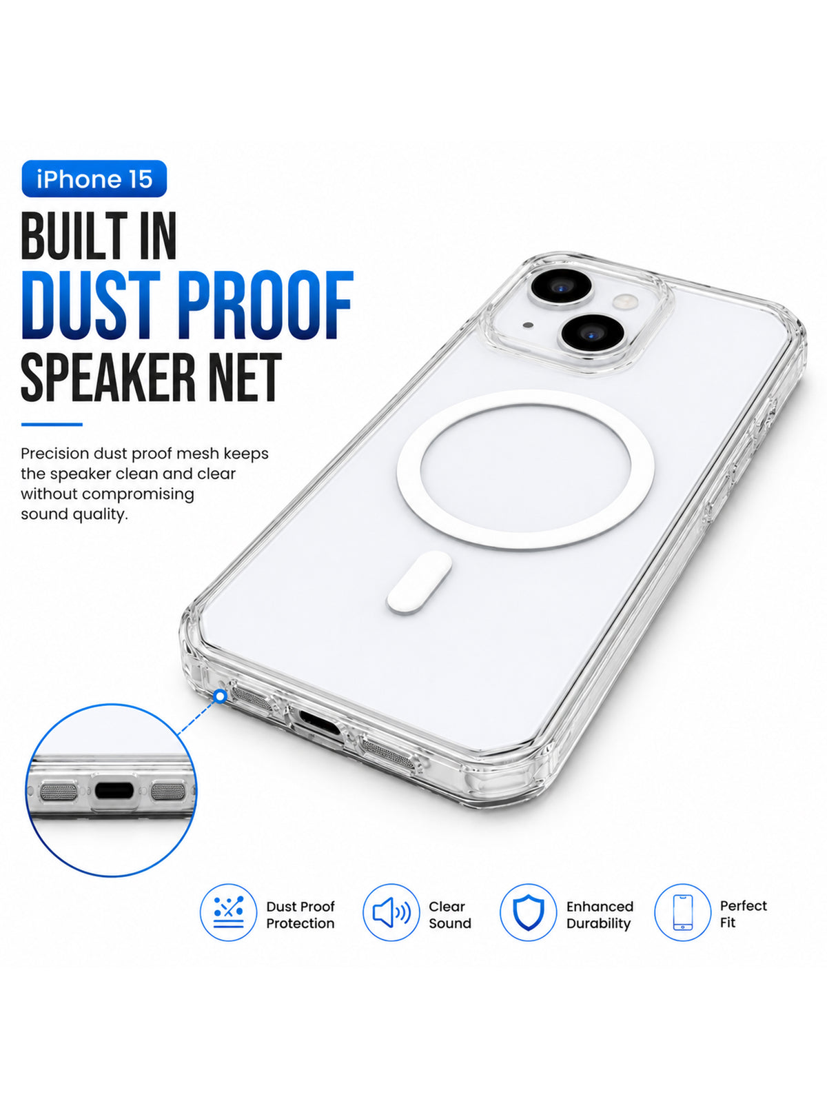 iPhone 15 | Evo Clear PC+TPU | Clear Case With Magsafe