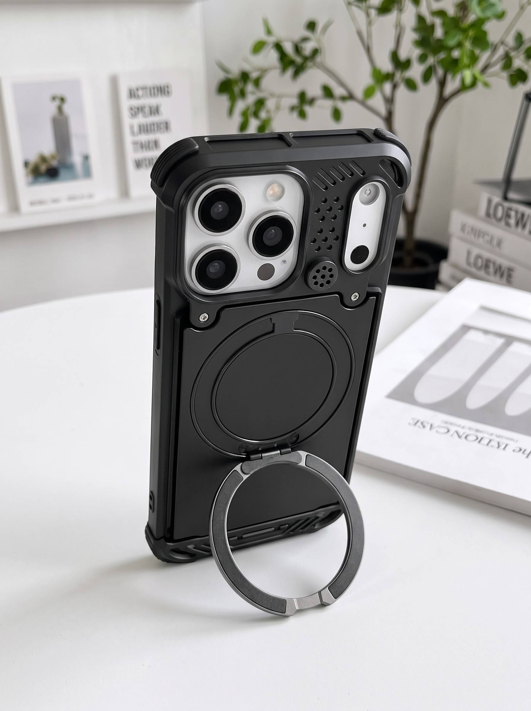 Metal Frameless Rotating Stand Case With Aromatherapy And Magnetic