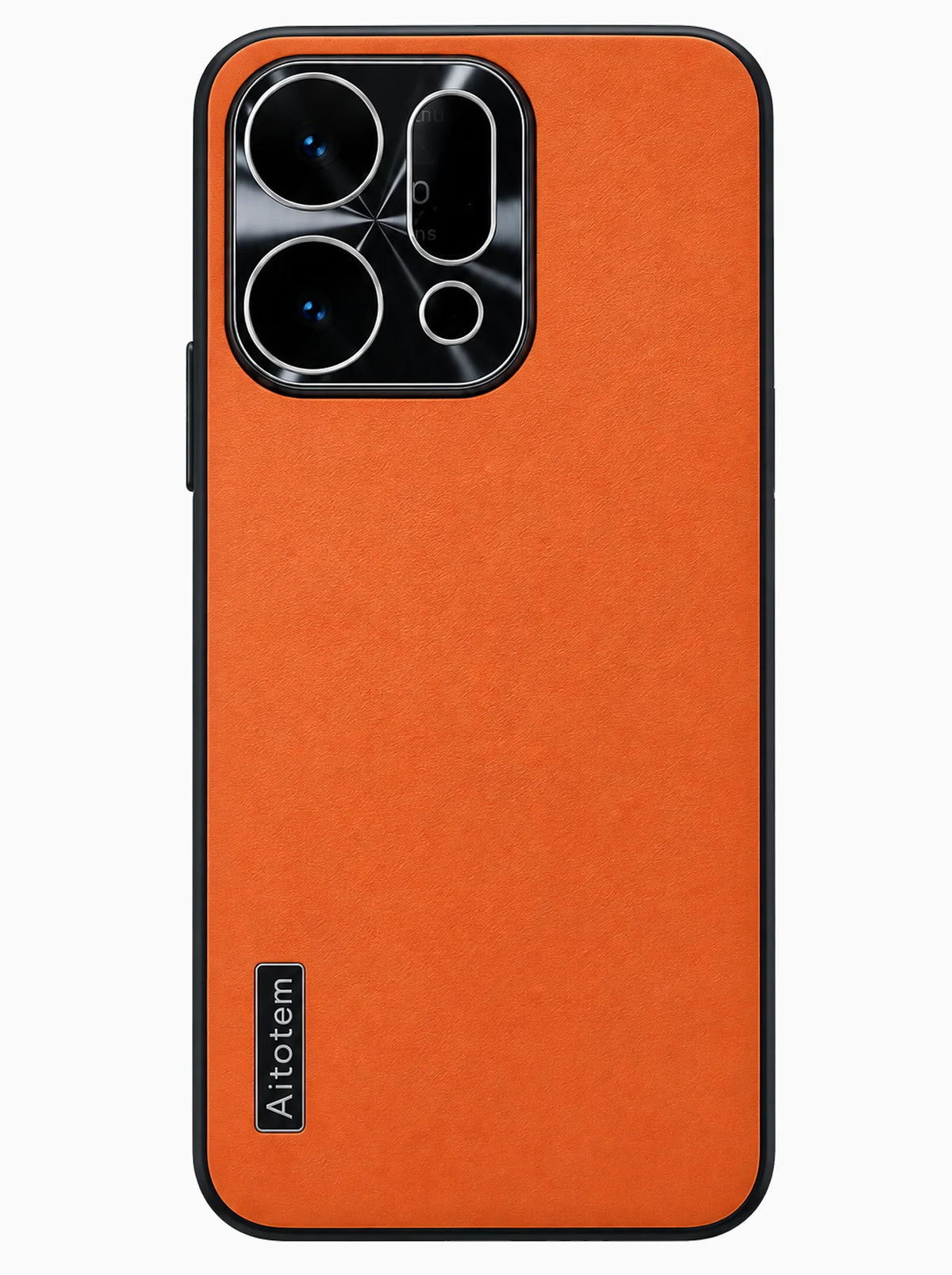 Reno 14 Pro | Dual-ton Case | Leather Back | Metal Camera Lens Protection | Orange