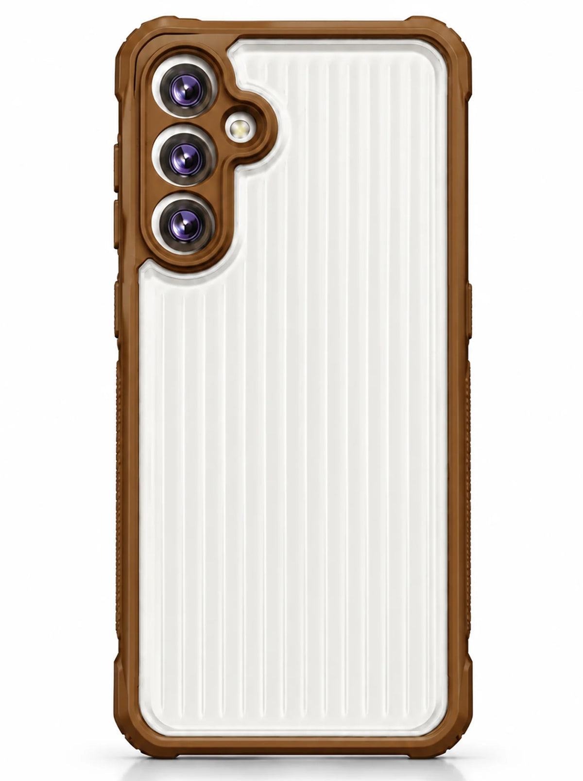 Samsung S23 | Fluted Texture Matte Case with Side Protection Grip | Brown