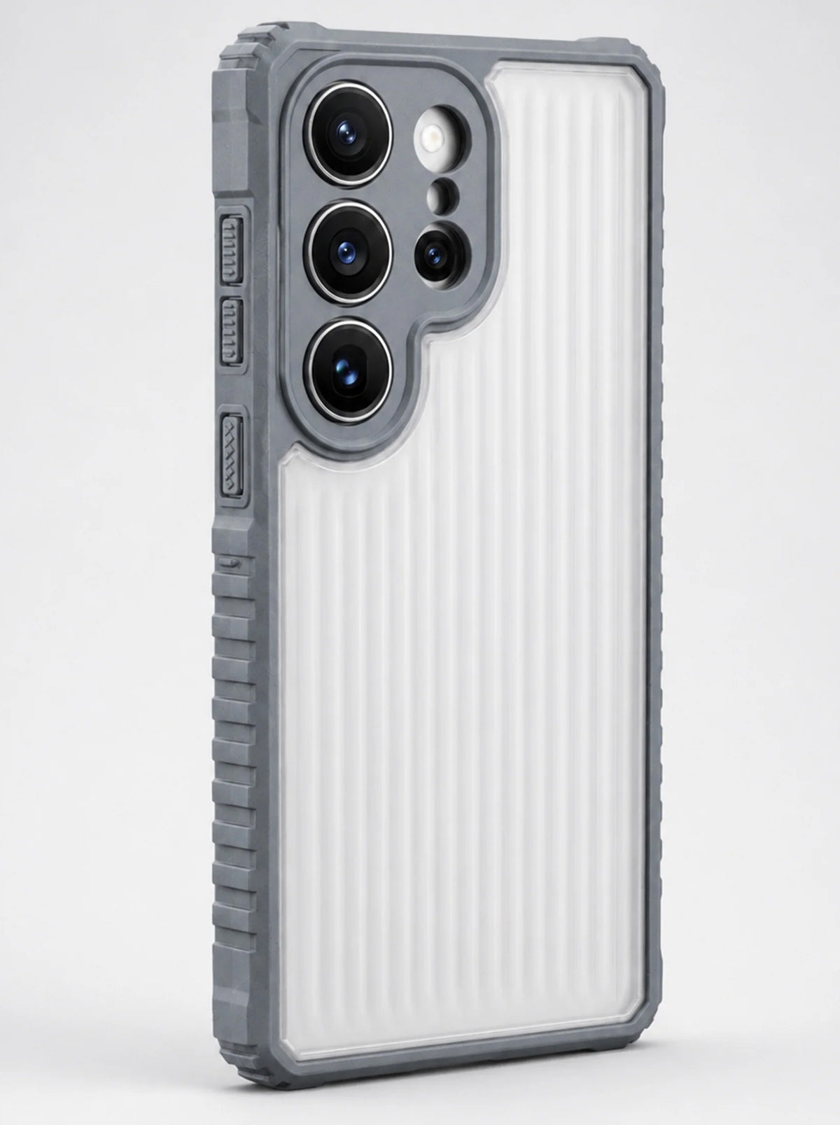 Samsung S24 Ultra | Fluted Texture Matte Case with Side Protection Grip | Gray